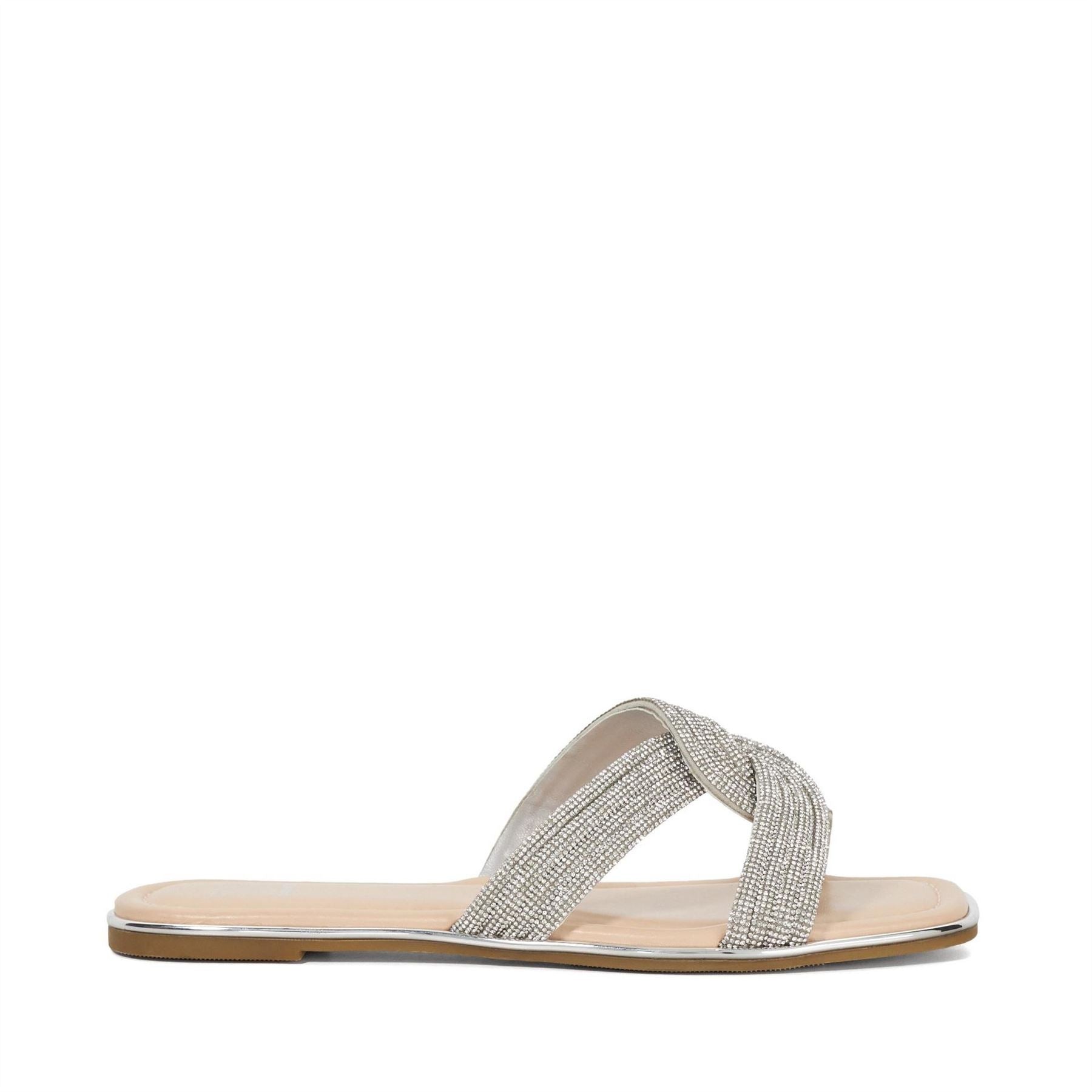 Dune London Lavenham Textured Flat Slide Sandals