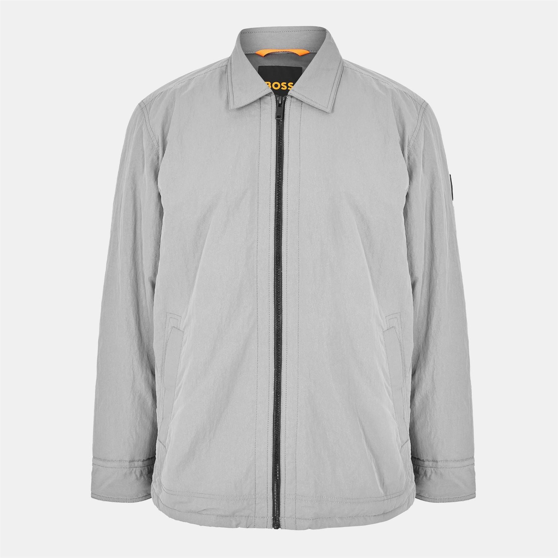 Boss Leejay Solid Patterned Overshirt with Zipped Pocket