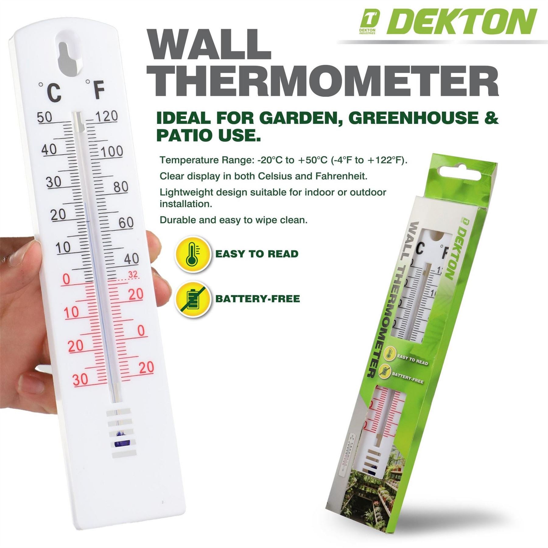 Dekton Garden Wall Thermometer