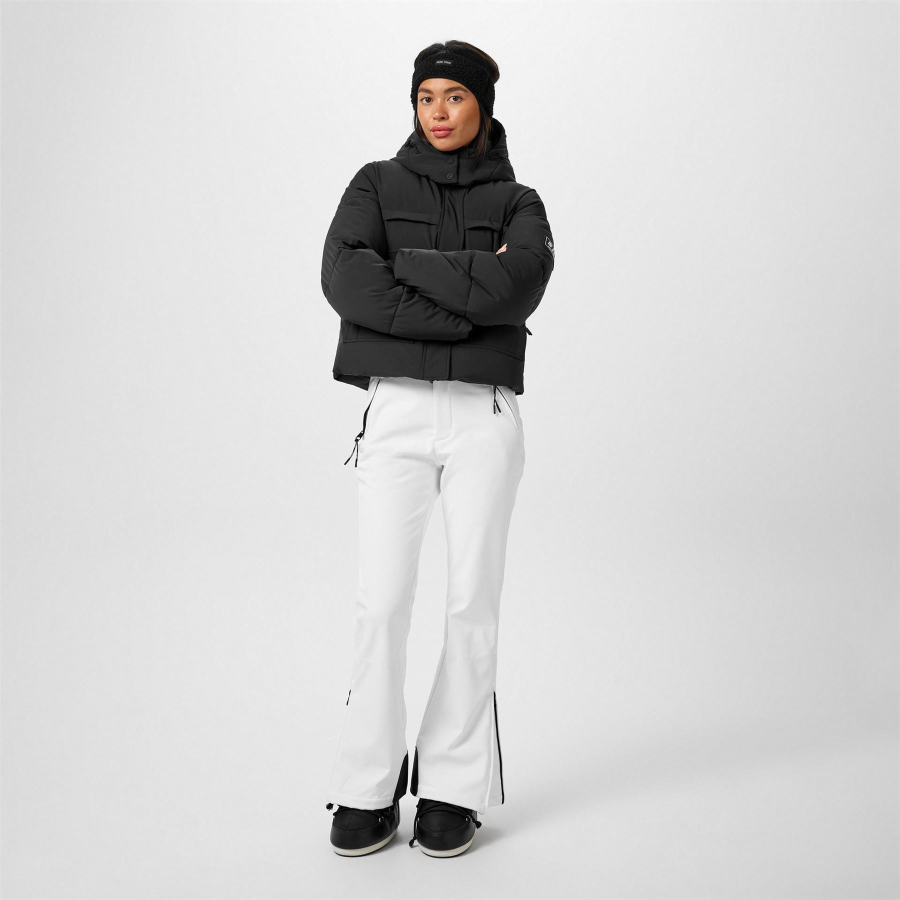 Jack Wills JW Cropped Puffer Insulated Ski Jacket