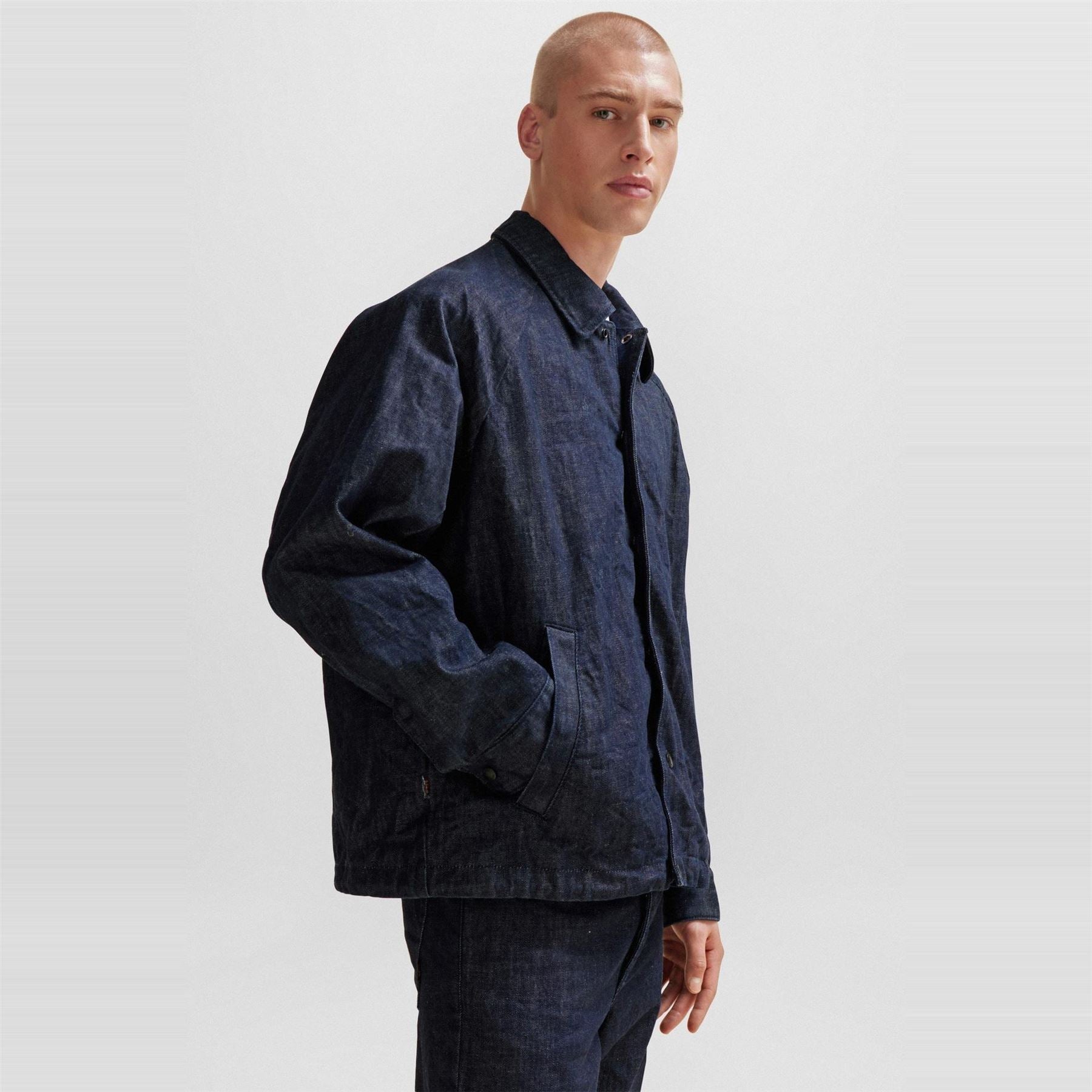 Boss Collared Neck Raglan Sleeve Slim Fit Shirt