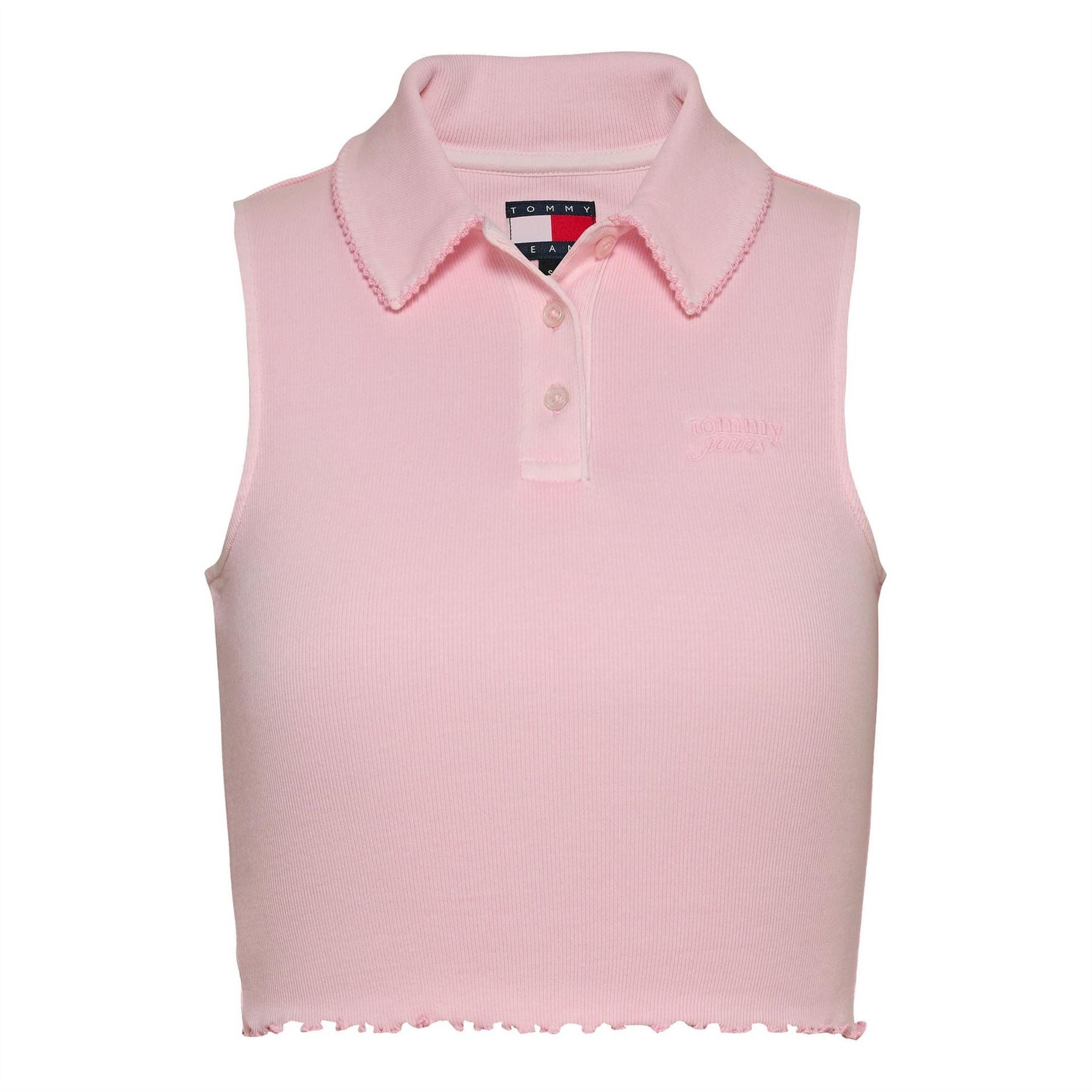 Tommy Jeans Cropped Short Sleeve Polo Shirt