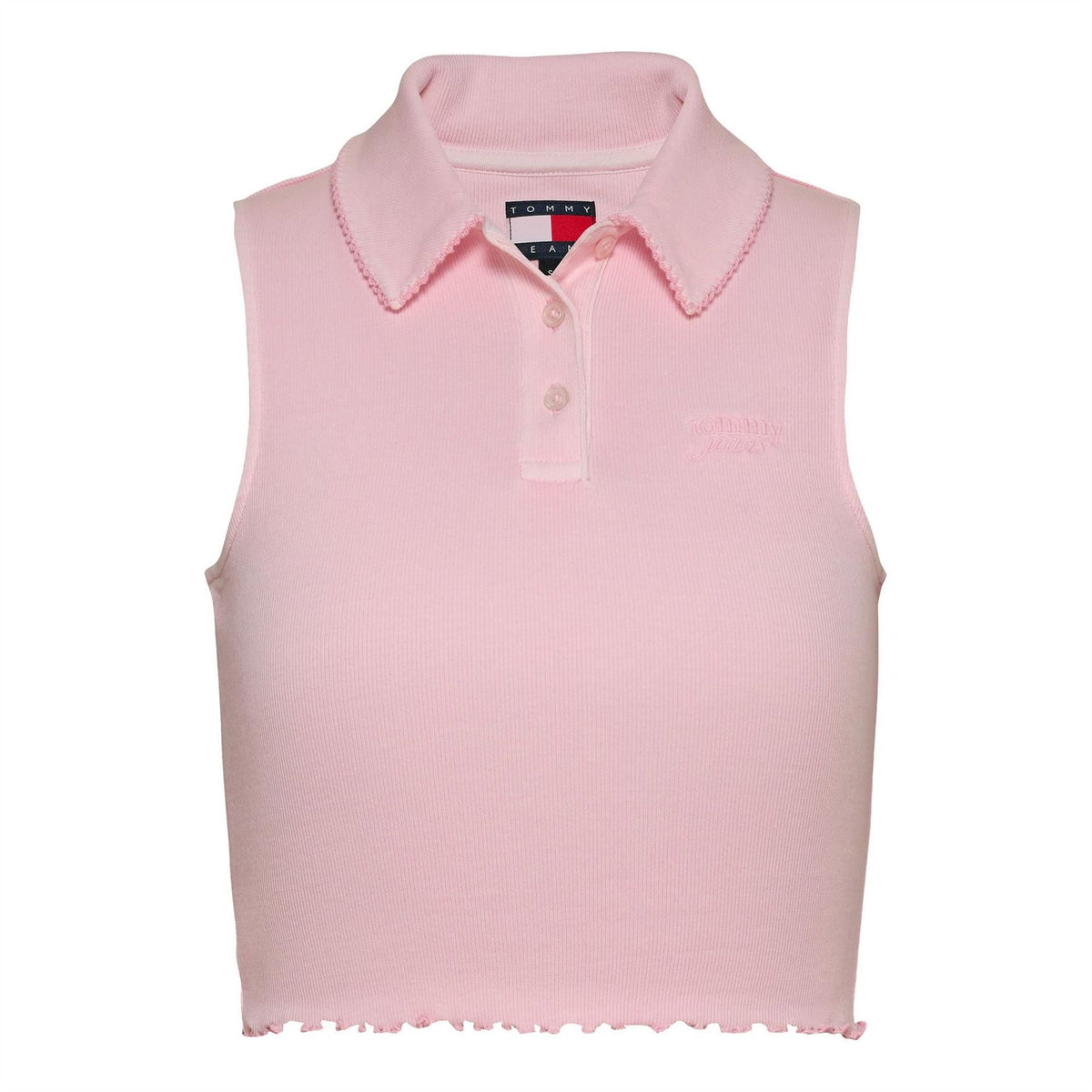 Tommy Jeans Cropped Short Sleeve Polo Shirt