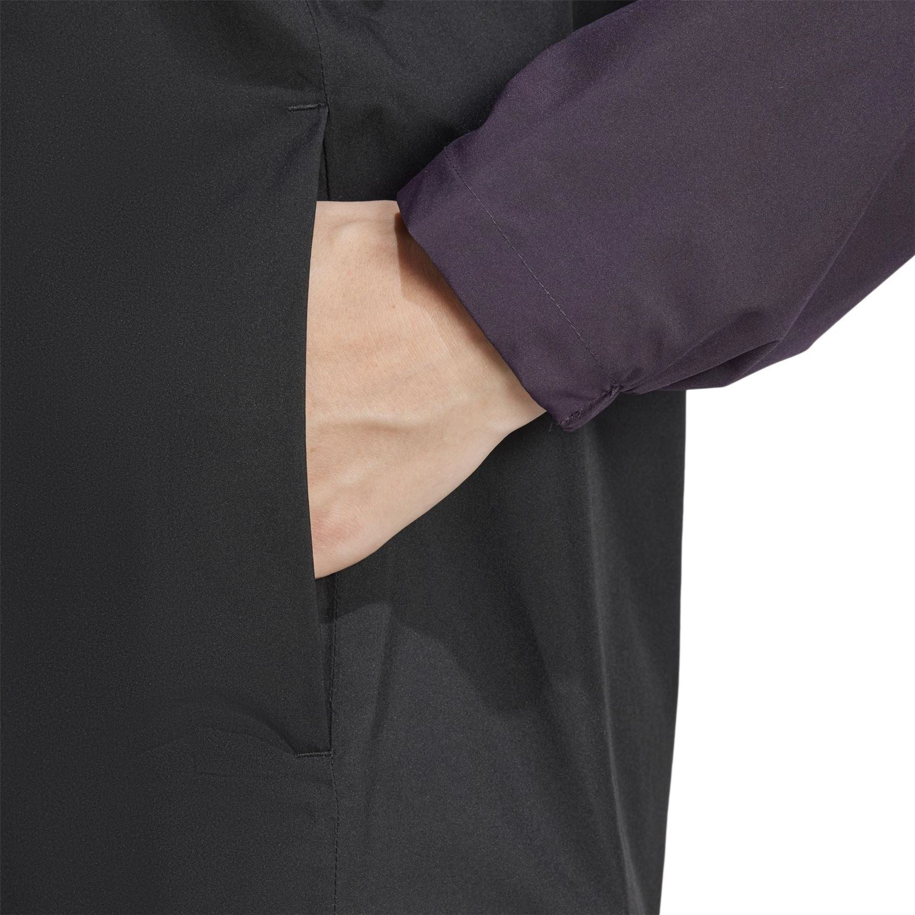 adidas Color Block Front Zipper Pocket Rain Coat