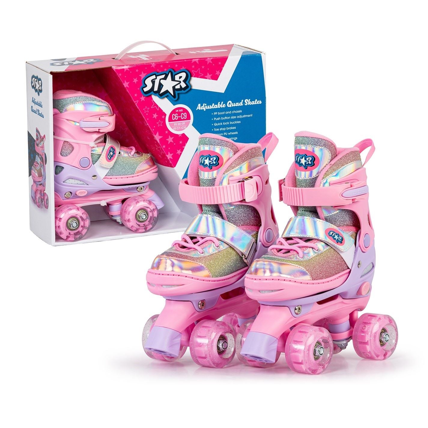 Star Glide Roller Skates With Led Wheels Junior