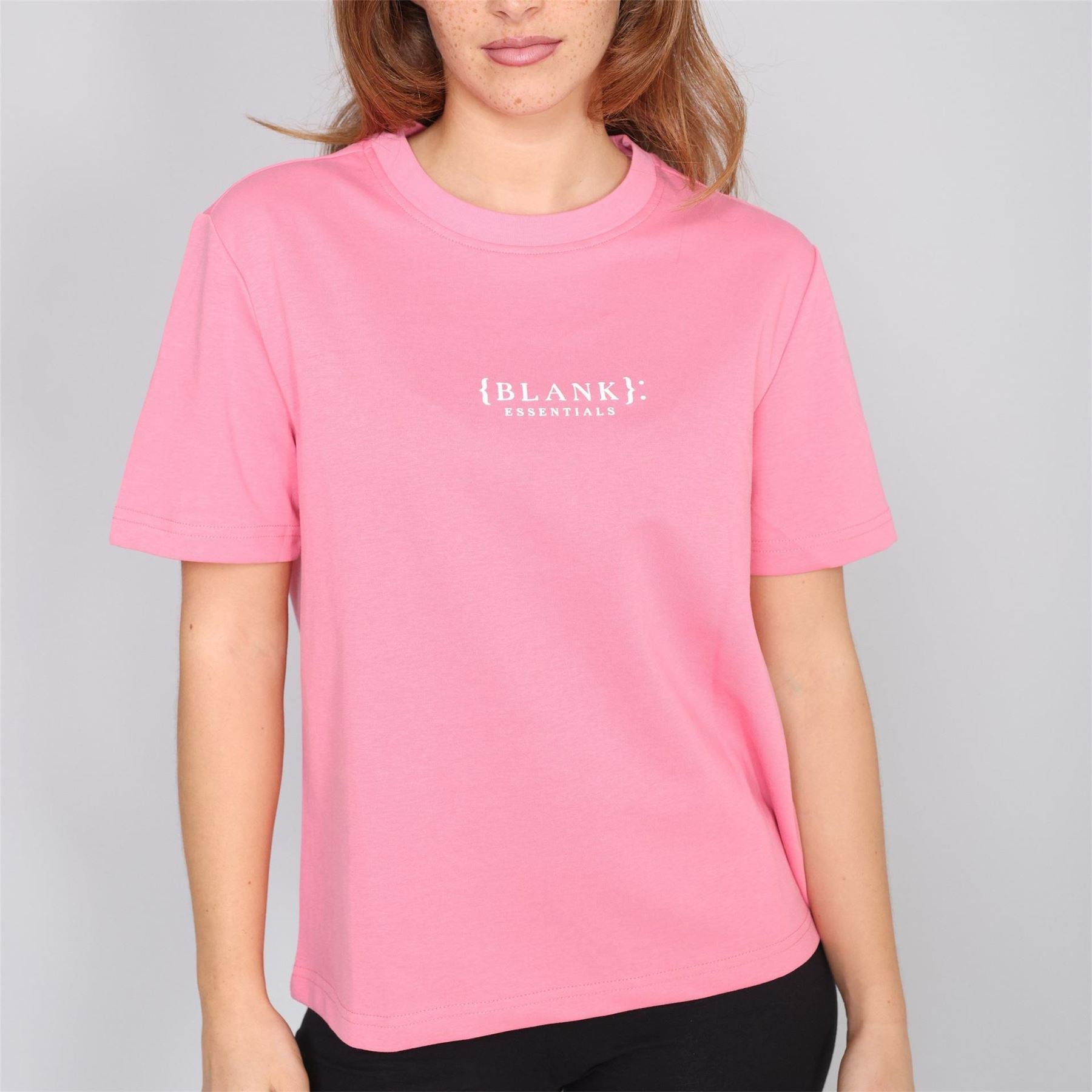 Blank Essentials Embroidered Text Graphic Crew Neck Short Sleeve Boyfriend T-Shirt