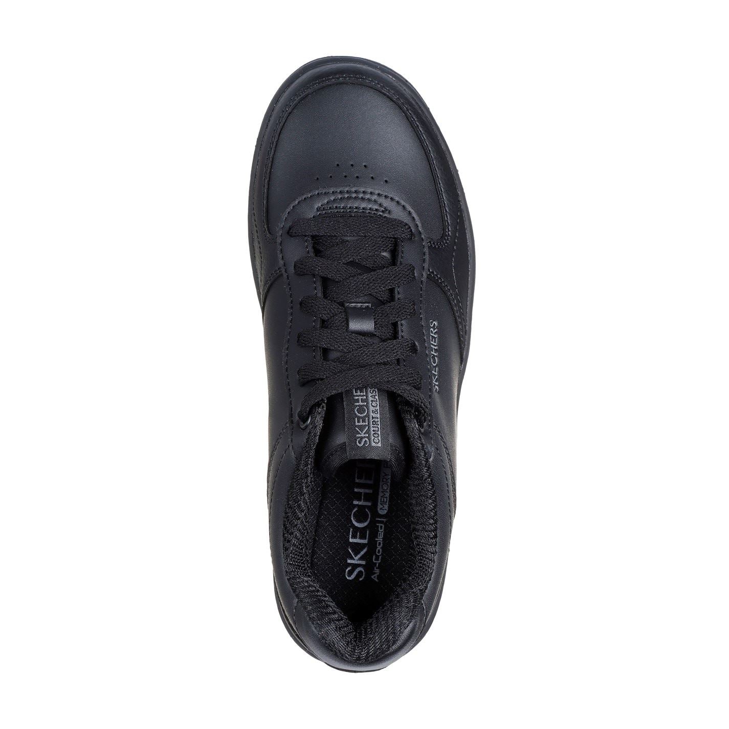 Skechers Duraleather Overlay Lace Up Low Top Trainers
