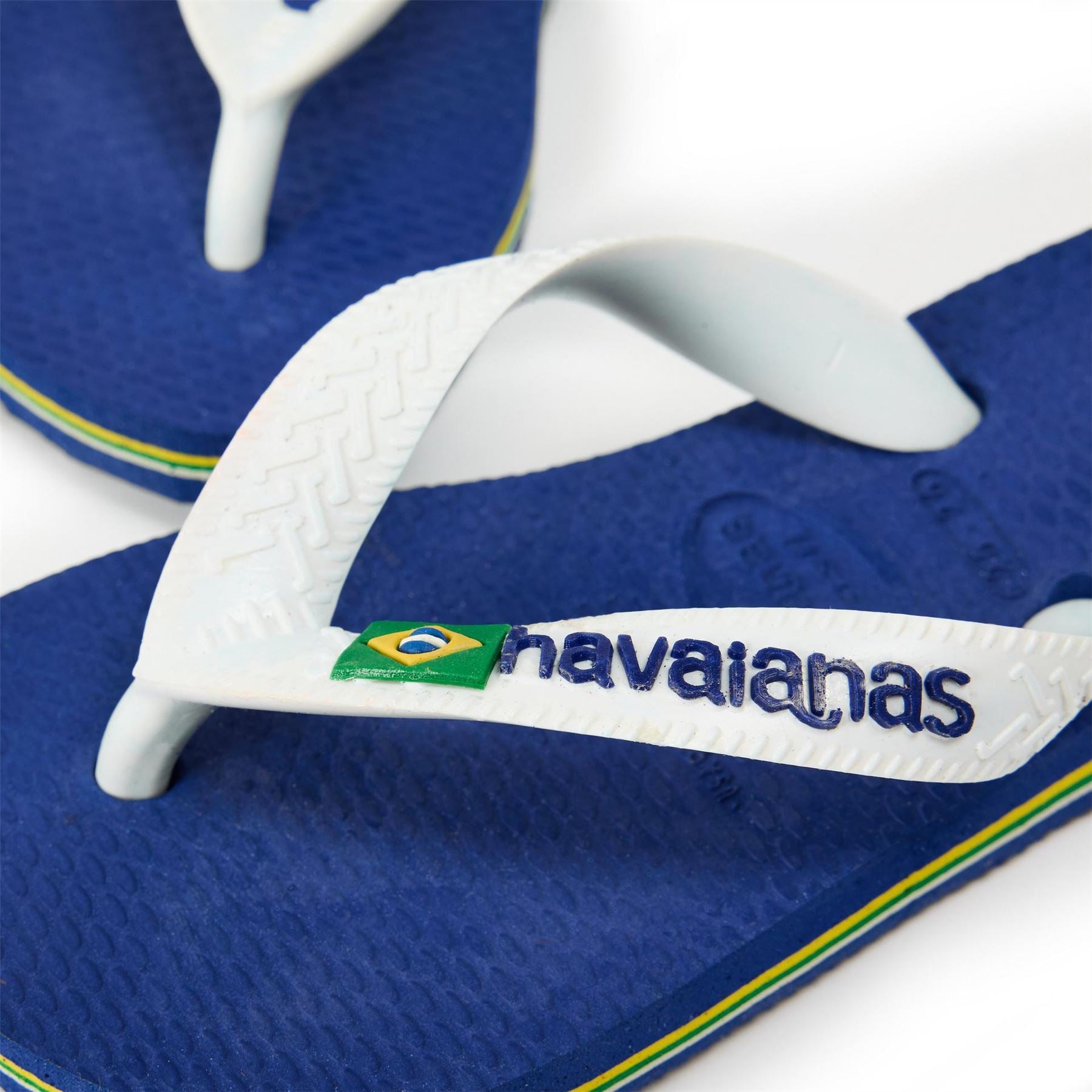 Havaianas Brasil Logo Marine Blue 25 26 Flip Flops Unisex Kids