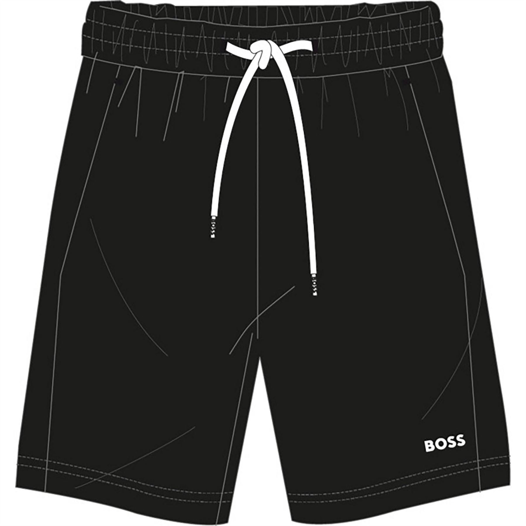 Boss Fleece Shorts With Logo Design