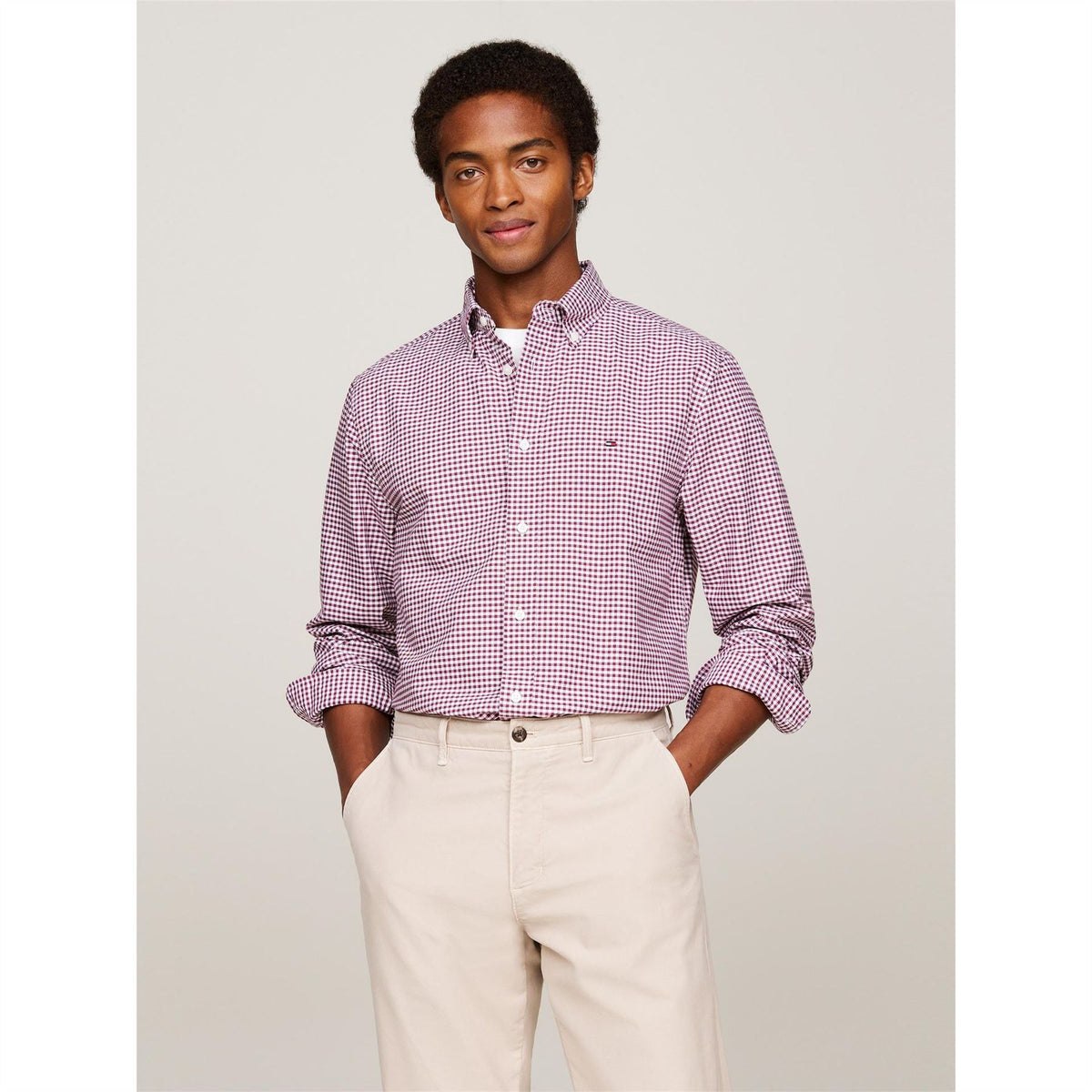 Tommy Hilfiger Oxford Gingham Cotton Long Sleeve Shirt