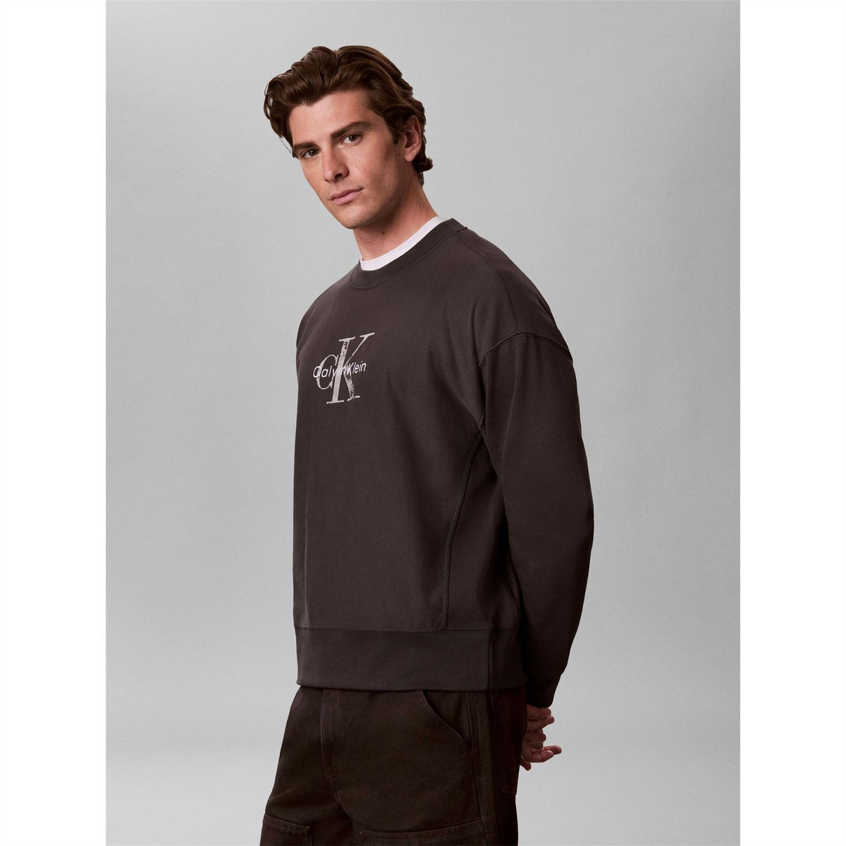 Calvin Klein Jeans Terry Painted Crew Cotton Relaxed Fit Sweatshirt