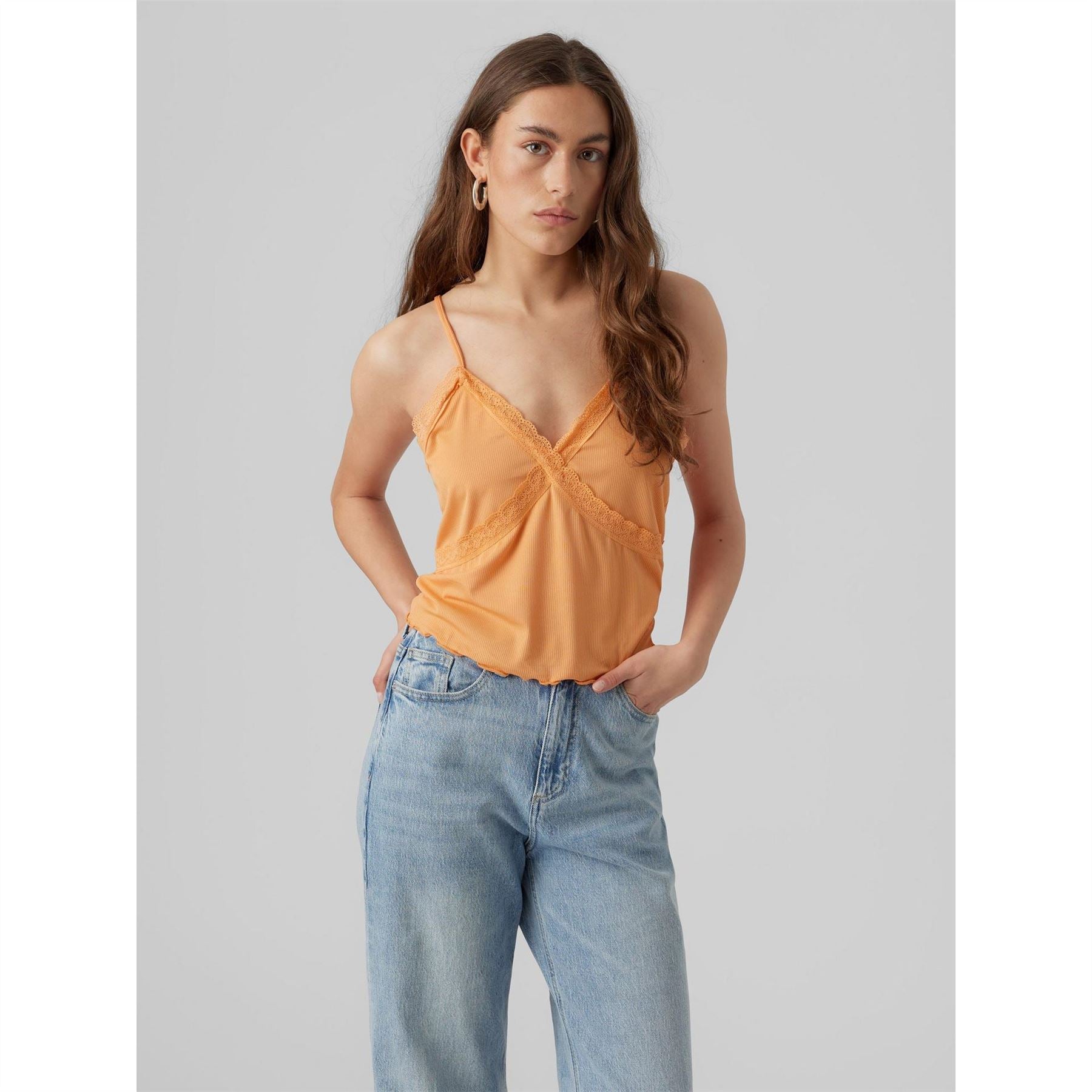 Vero Moda Knitted Short Sleeve Crop Top