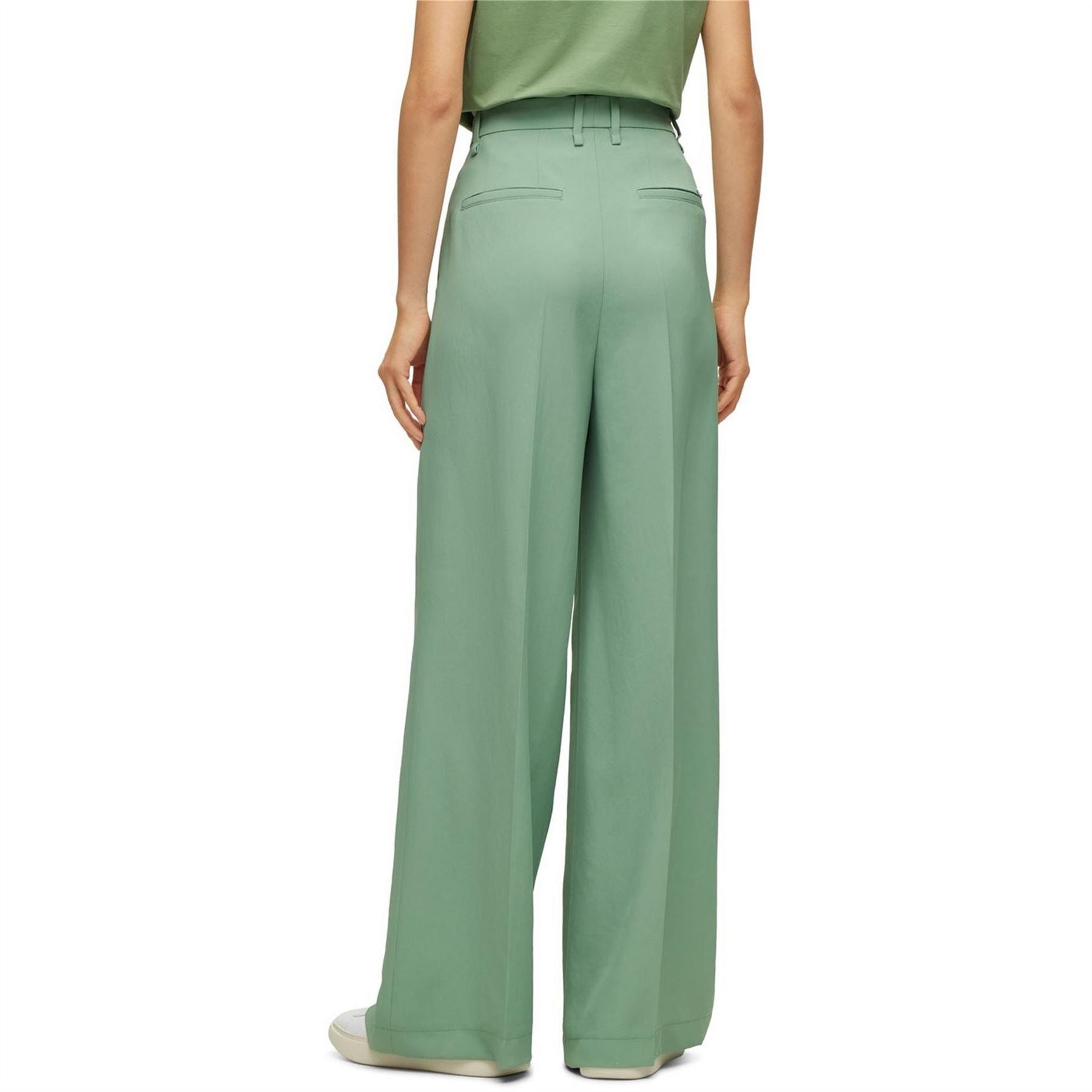 Boss Tikela Solid Patterned Wide Leg Trousers