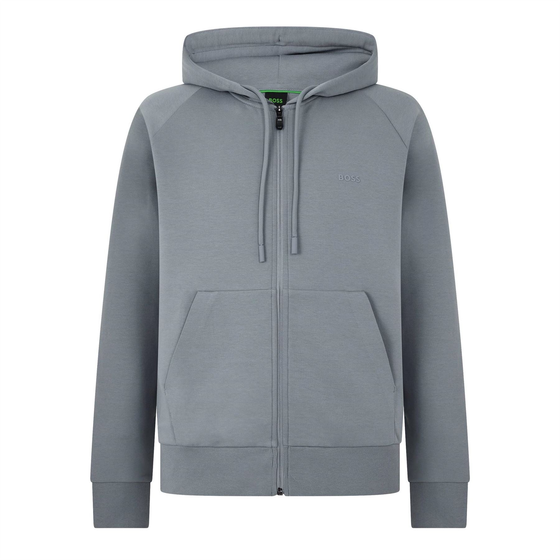 Boss BOSS GREEN Full Zip Hoodie with Adjustable Drawstring Hood   Streamlined Design