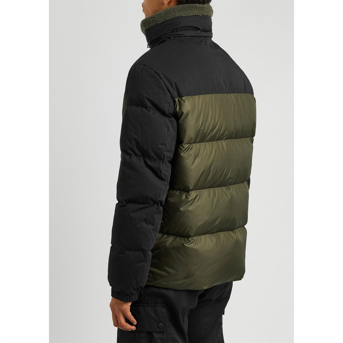 Yves Salomon Mix Fabric Down Jacket With