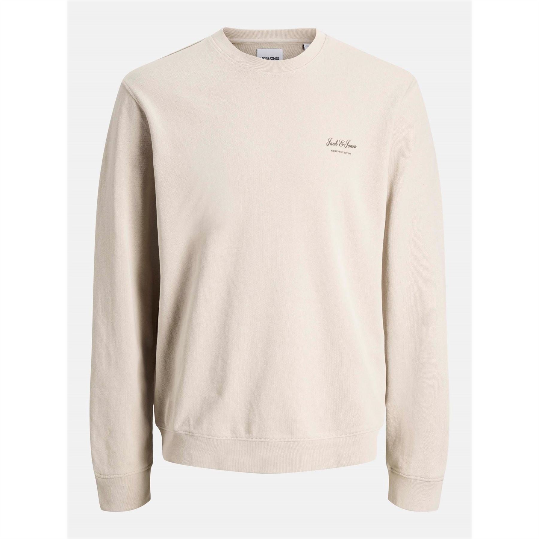 Jack and Jones Archive Printed Logo Crew Neck Long Sleeve Sweatshirt