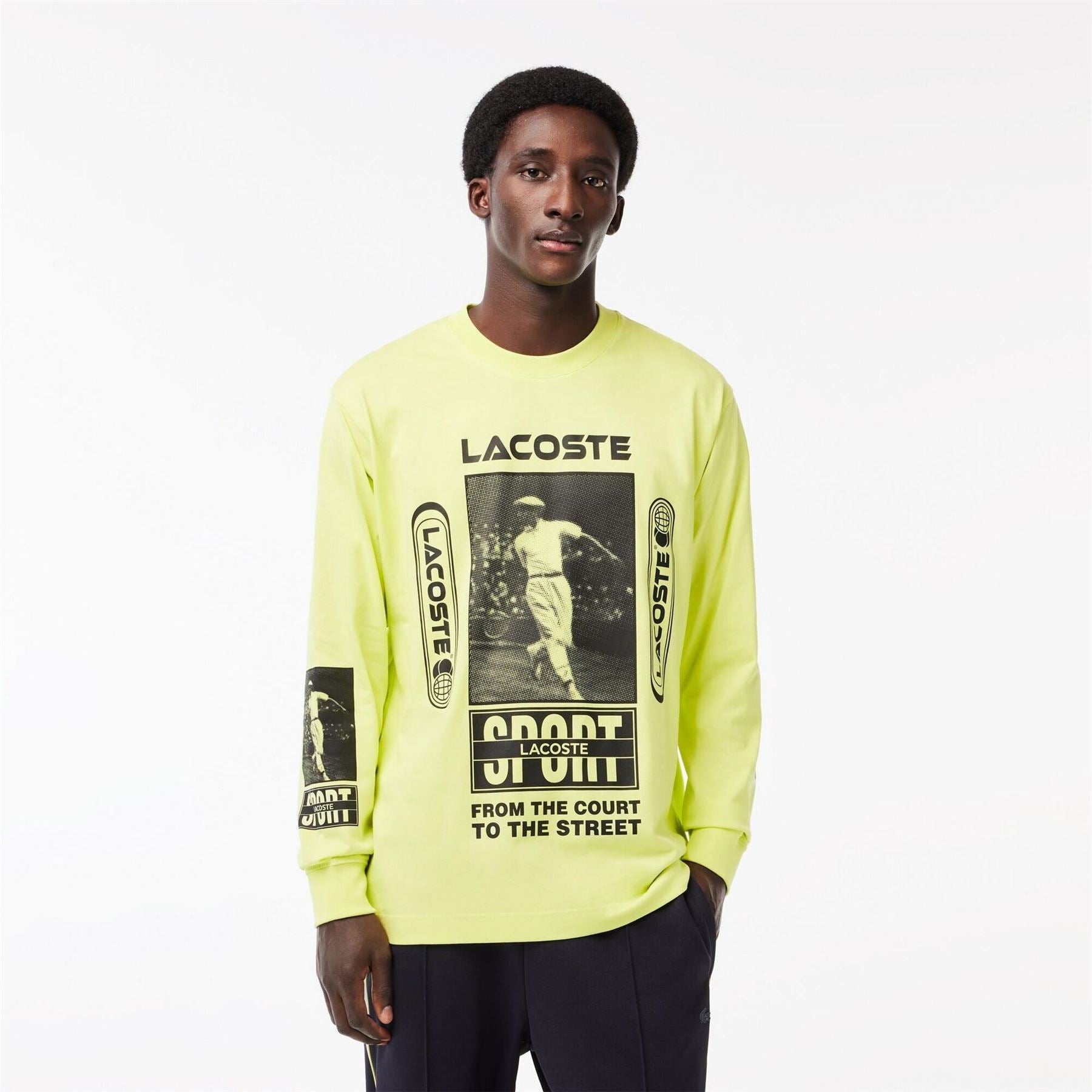 Lacoste Regular Fit Lacoste Lettering Long Sleeve T-Shirt