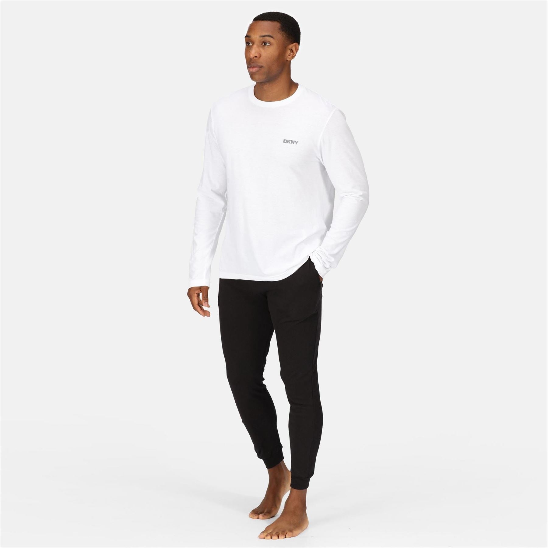 DKNY Mens 3 Pack Long Sleeve T-Shirt Warriors