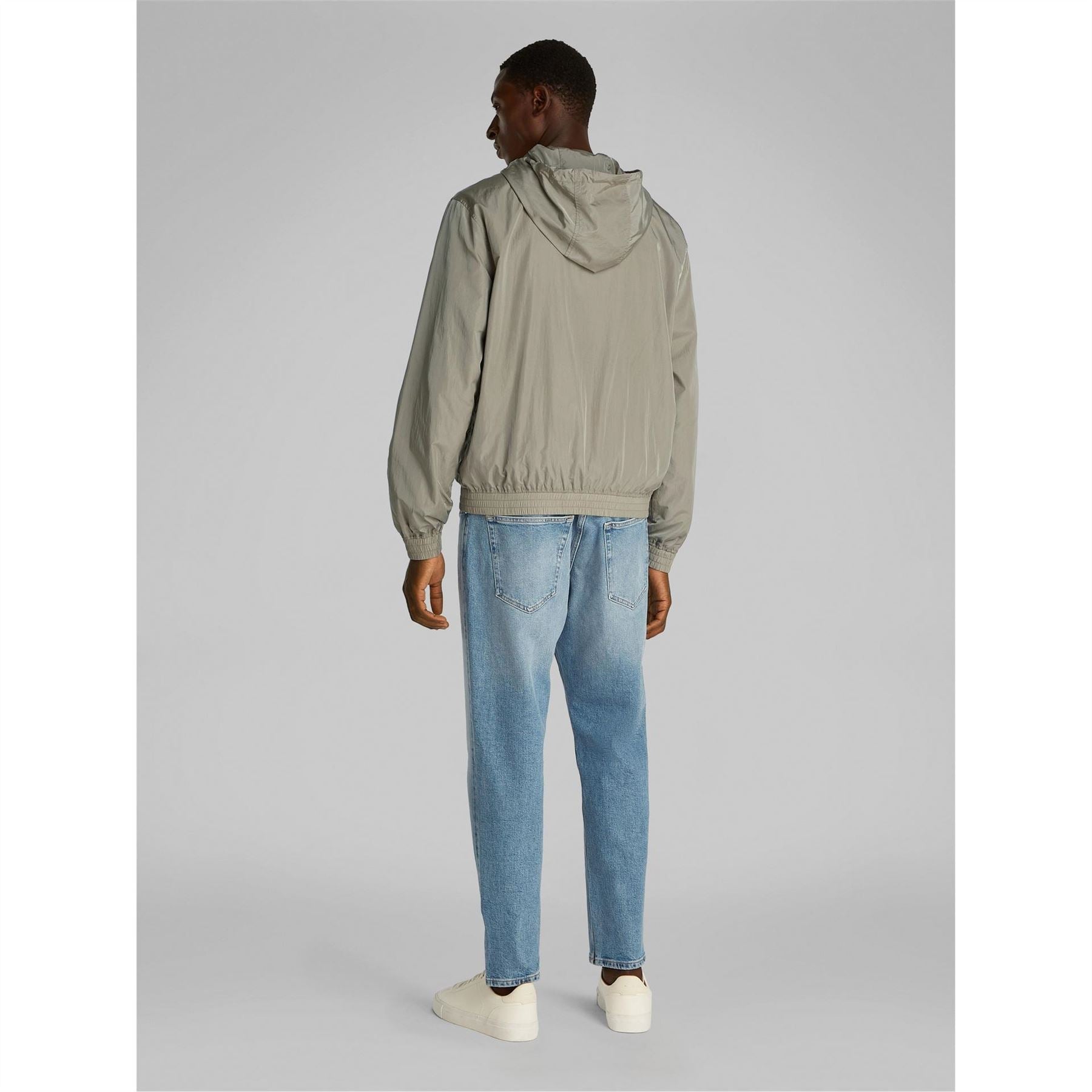 Calvin Klein Jeans Hooded Windbreaker with Ribbed Cuff