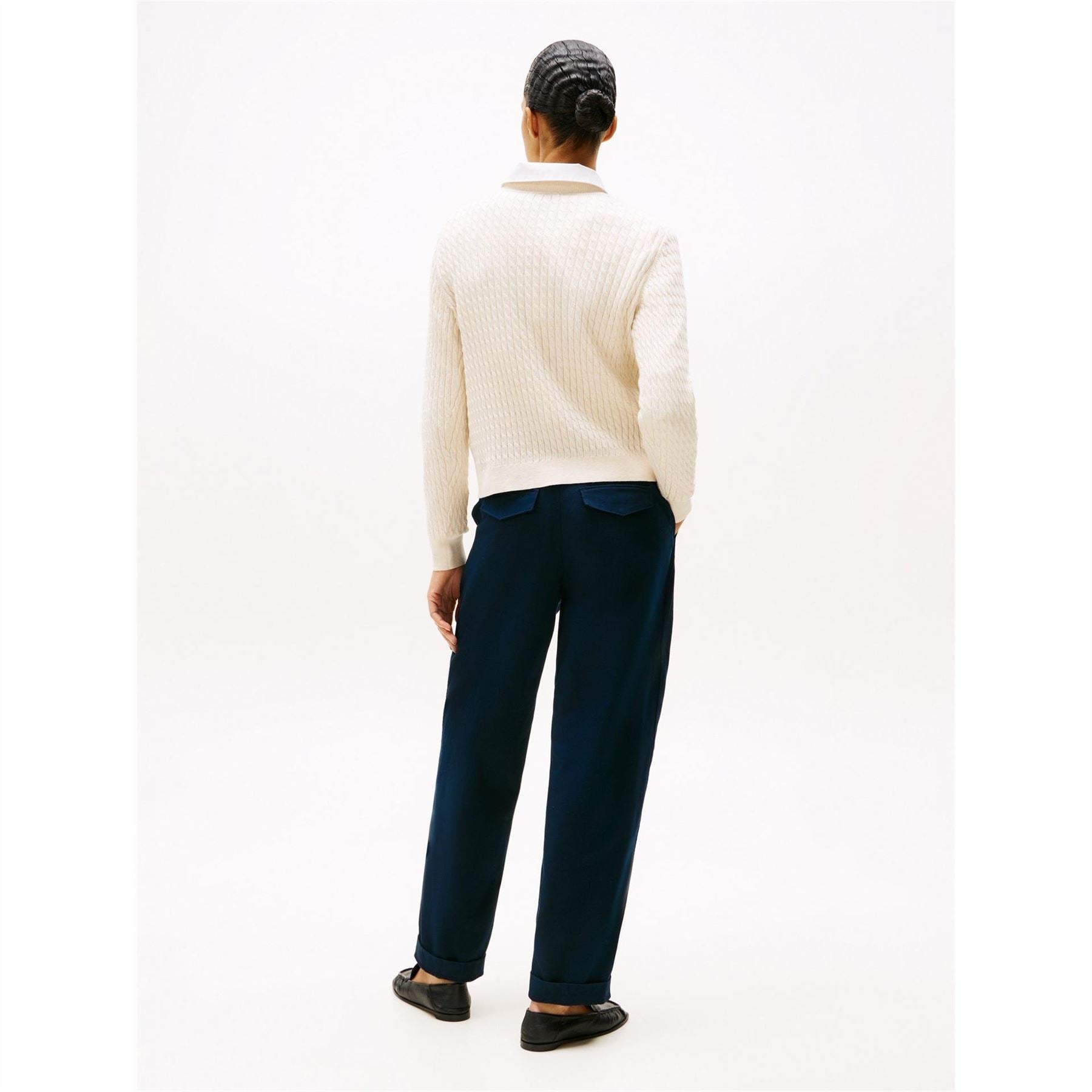 Tommy Hilfiger Cable Detail Crew Neck Long Sleeve Sweater