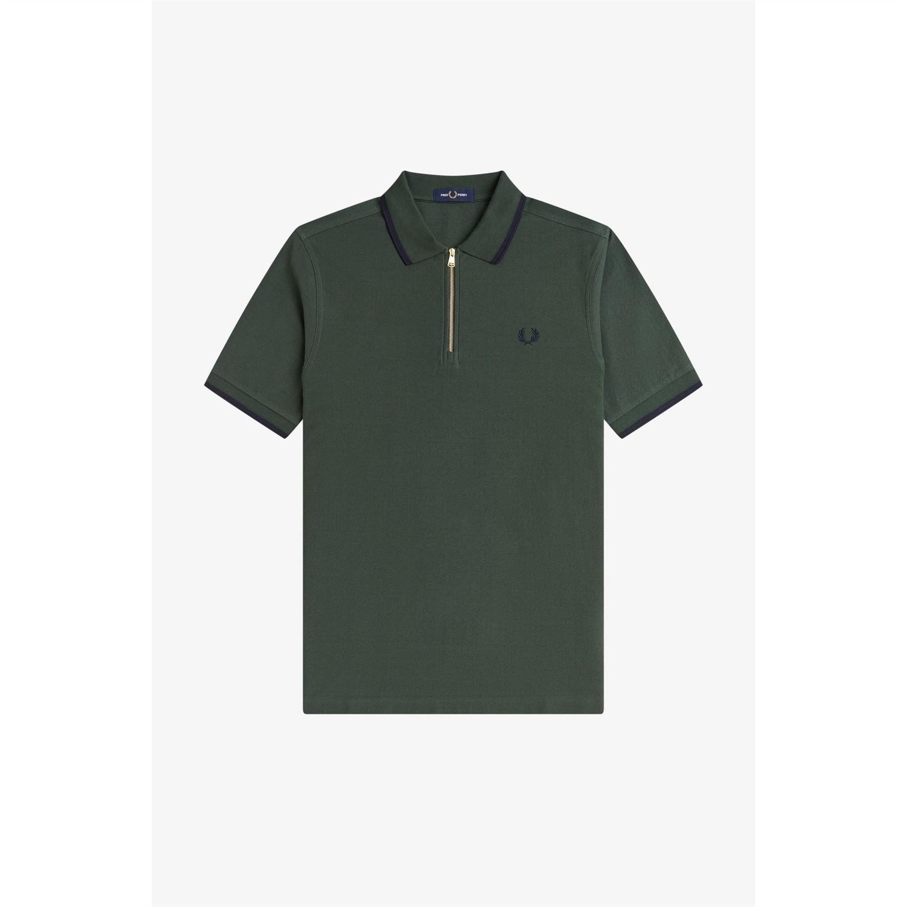Fred Perry Crepe Zipped Short Sleeve Polo Shirt