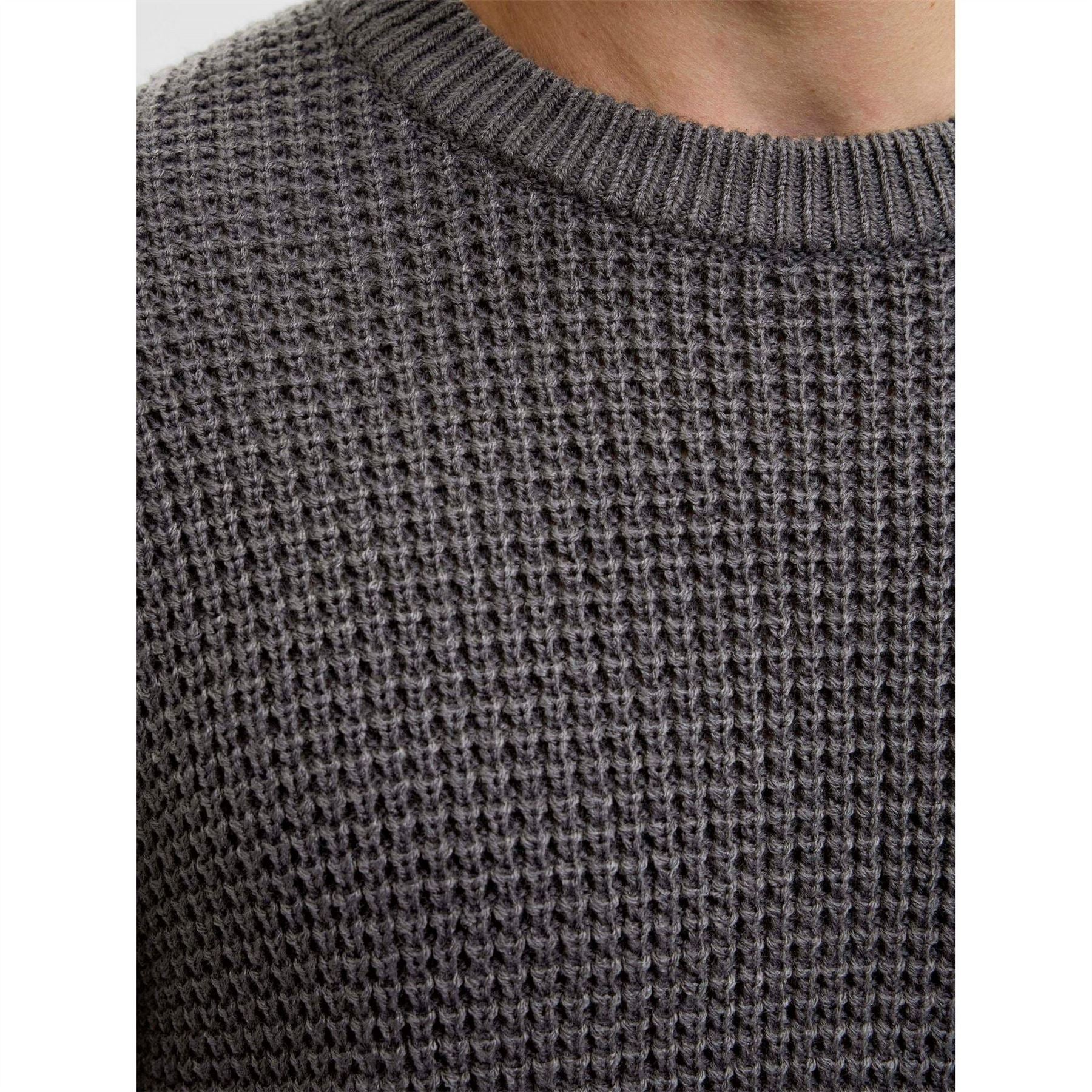 Jack and Jones Crew Neck Ribbed Collar Long Sleeve Sweater