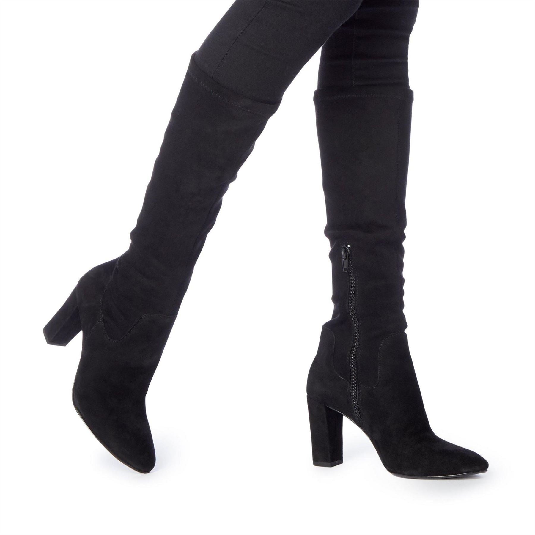 Dune London High Block Heel Pointed Toe Boots