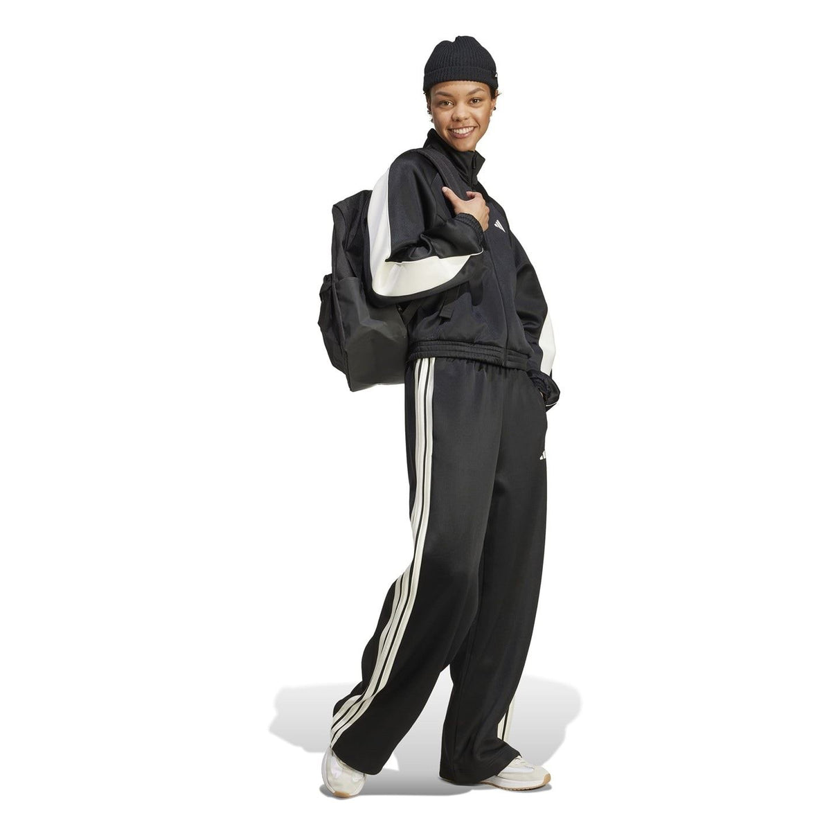 adidas Solid Patterned Zip Neck Track Jacket