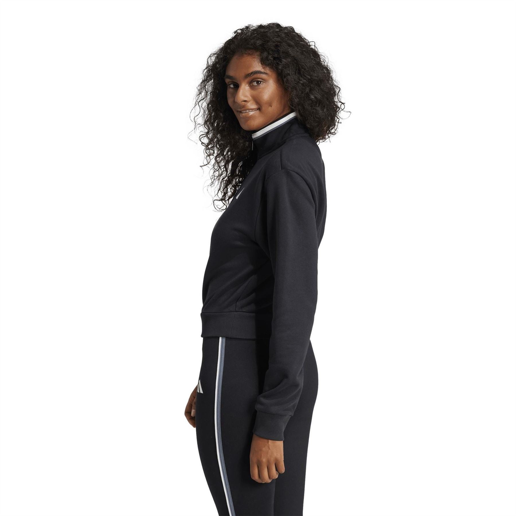 adidas Essentials French Terry Crop Quarter Zip Track Jacket