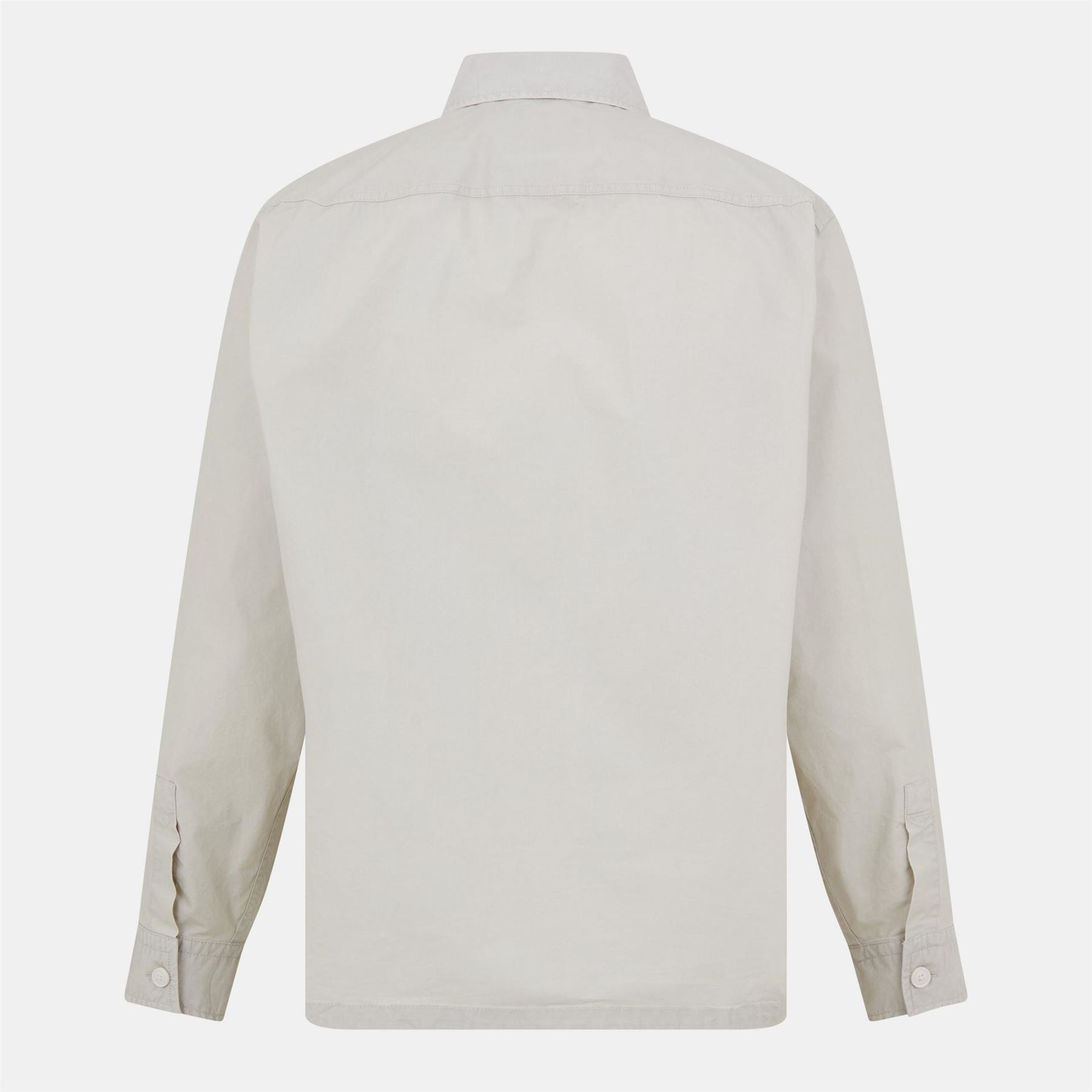Boss Solid Snap Button Shirt Collared Barrel Cuff Overshirt