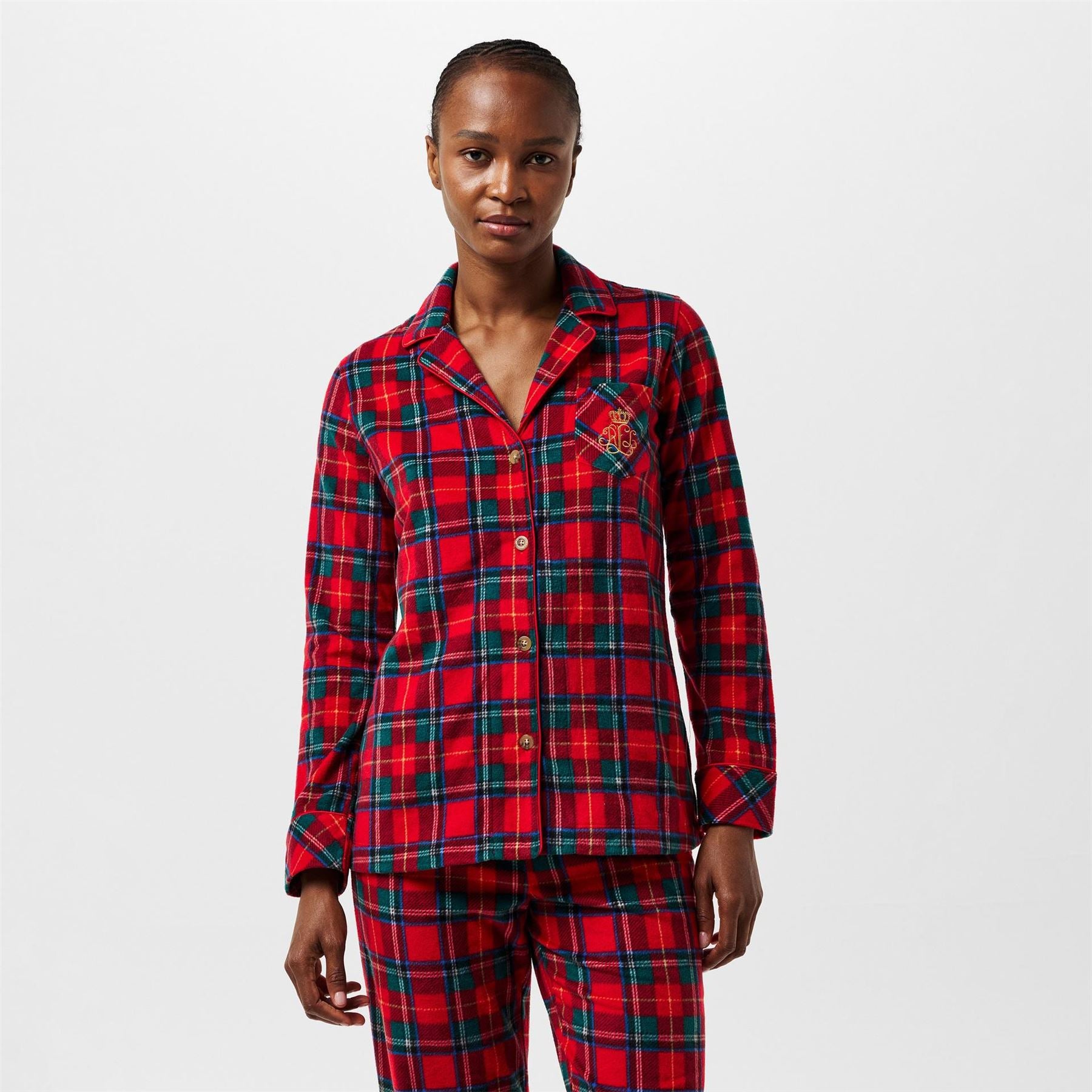Lauren by Ralph Lauren Collared Neck Long Sleeve Pyjama Set