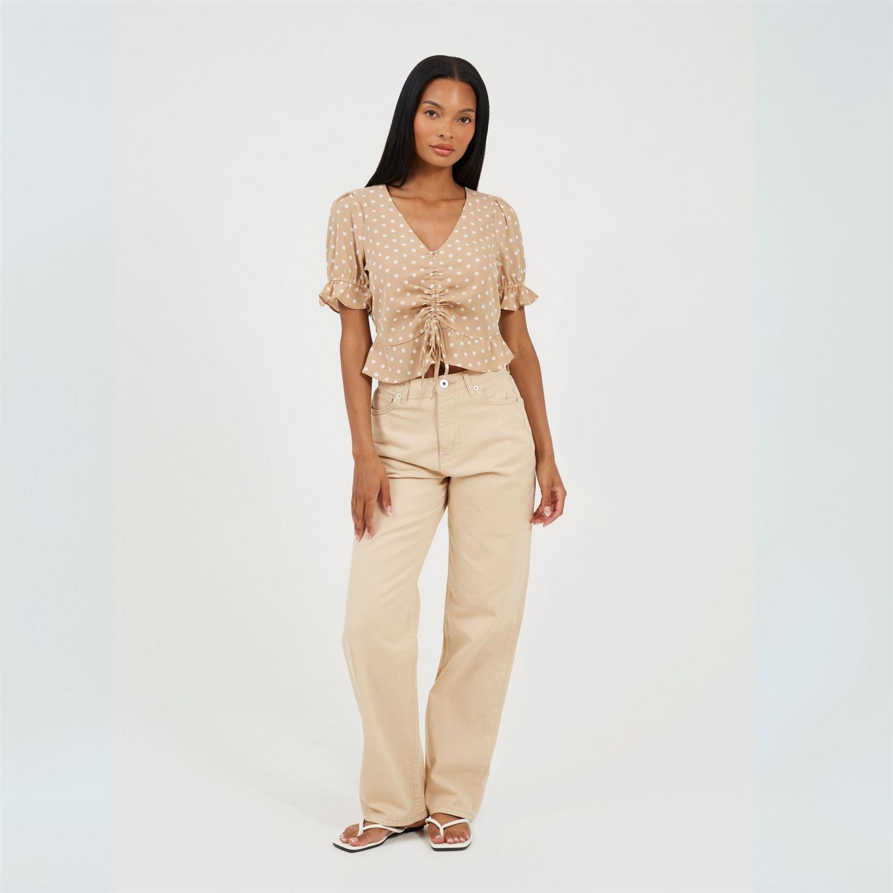 Brave Soul Para High Rise Straight Leg Jeans