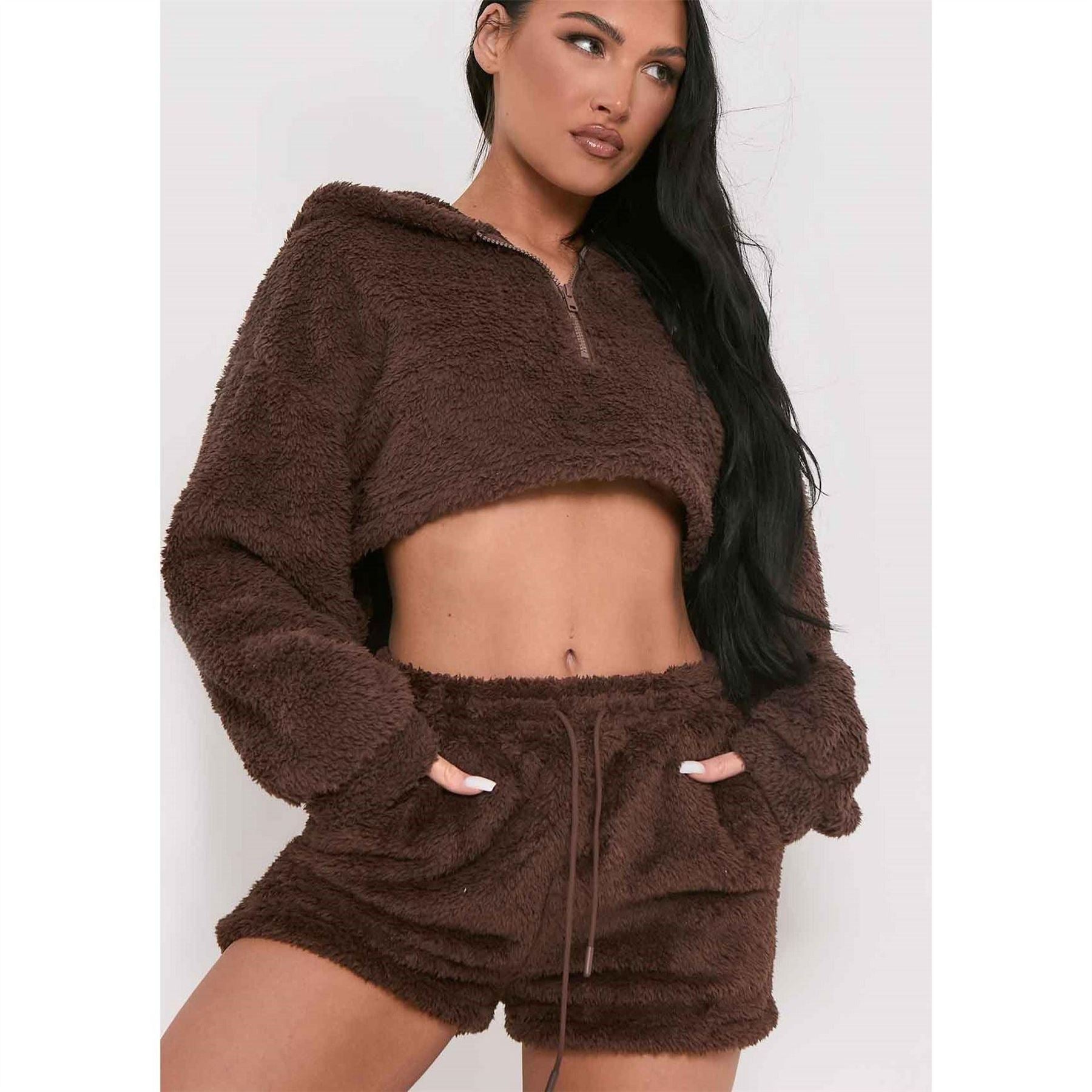 Missy Empire Teddy Drawstring Shorts