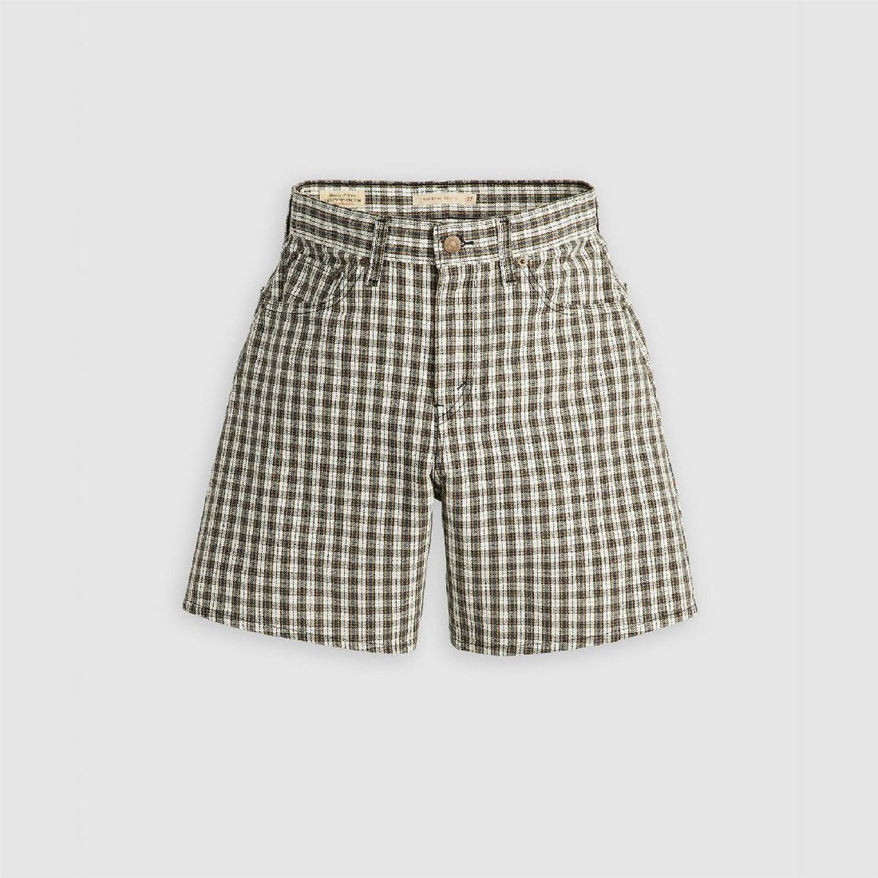 Levis Milo Plaid High Baggy Denim Shorts