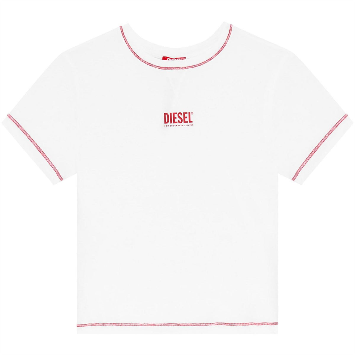 Diesel Maddie Cropped Lettering Slim Fit T-Shirt