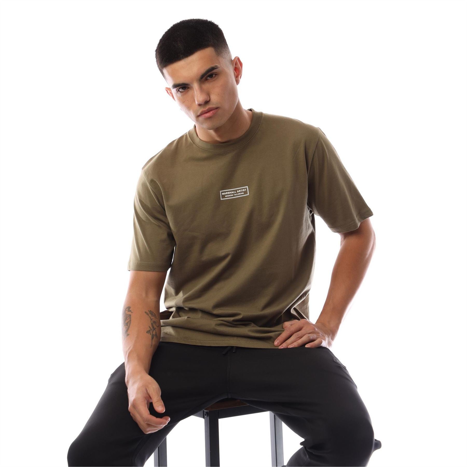 Marshall Artist Logo Print Crew Neck Short Sleeve T-Shirt