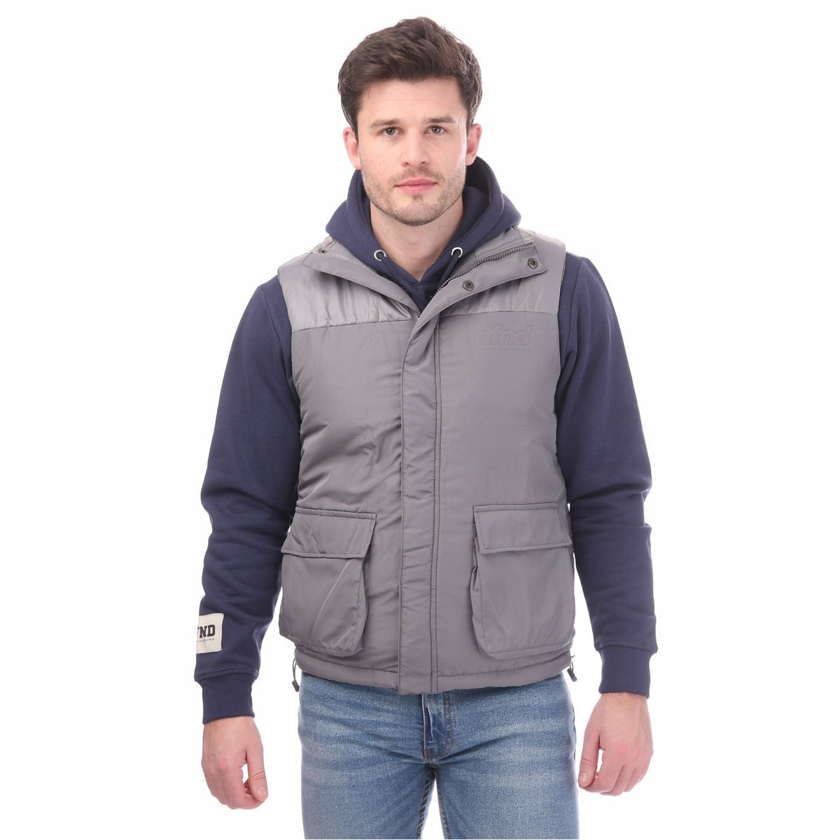 DFND London Lettering High Neck Relaxed Fit Vest
