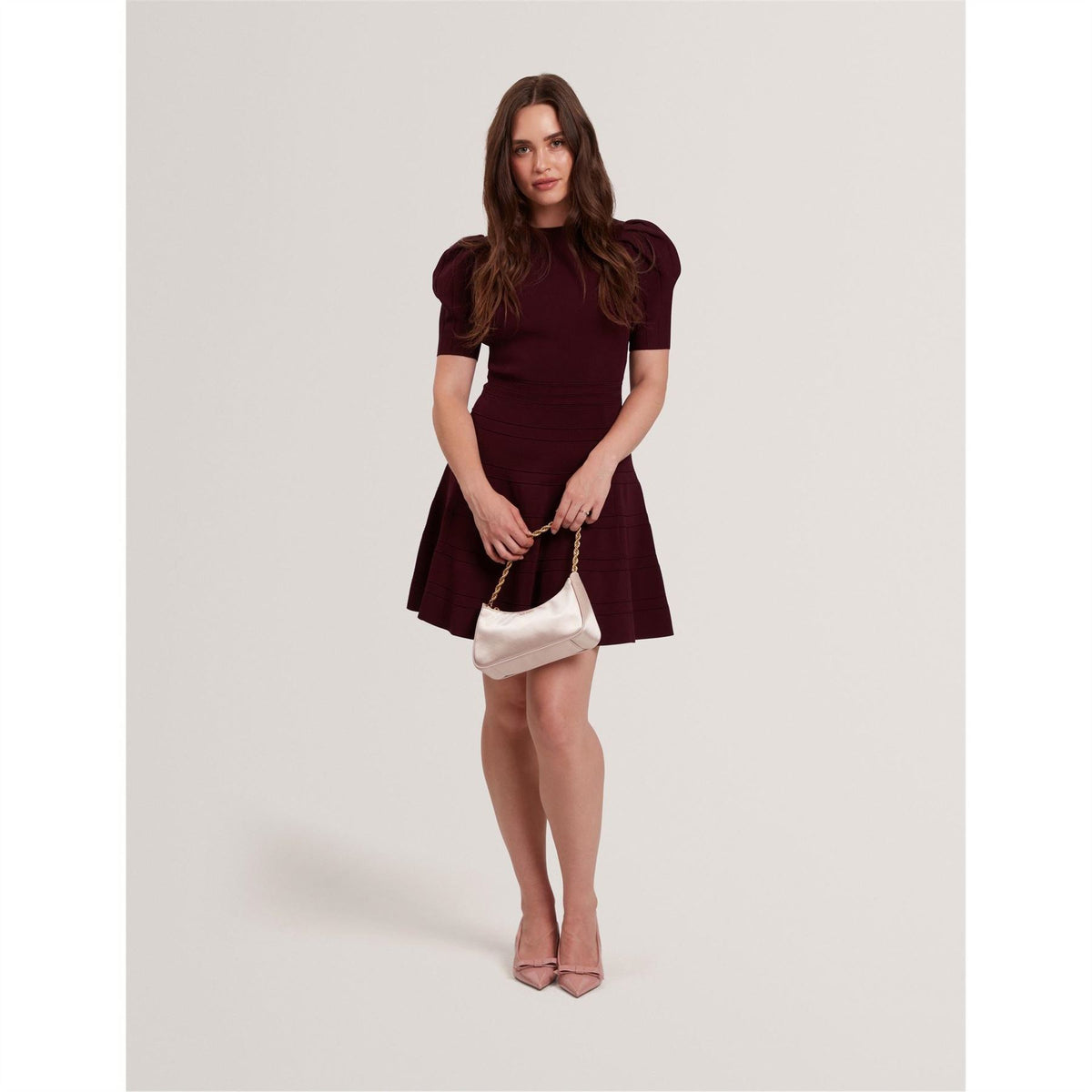Ted Baker Knit Crew Neck Short Sleeve Skater Dress
