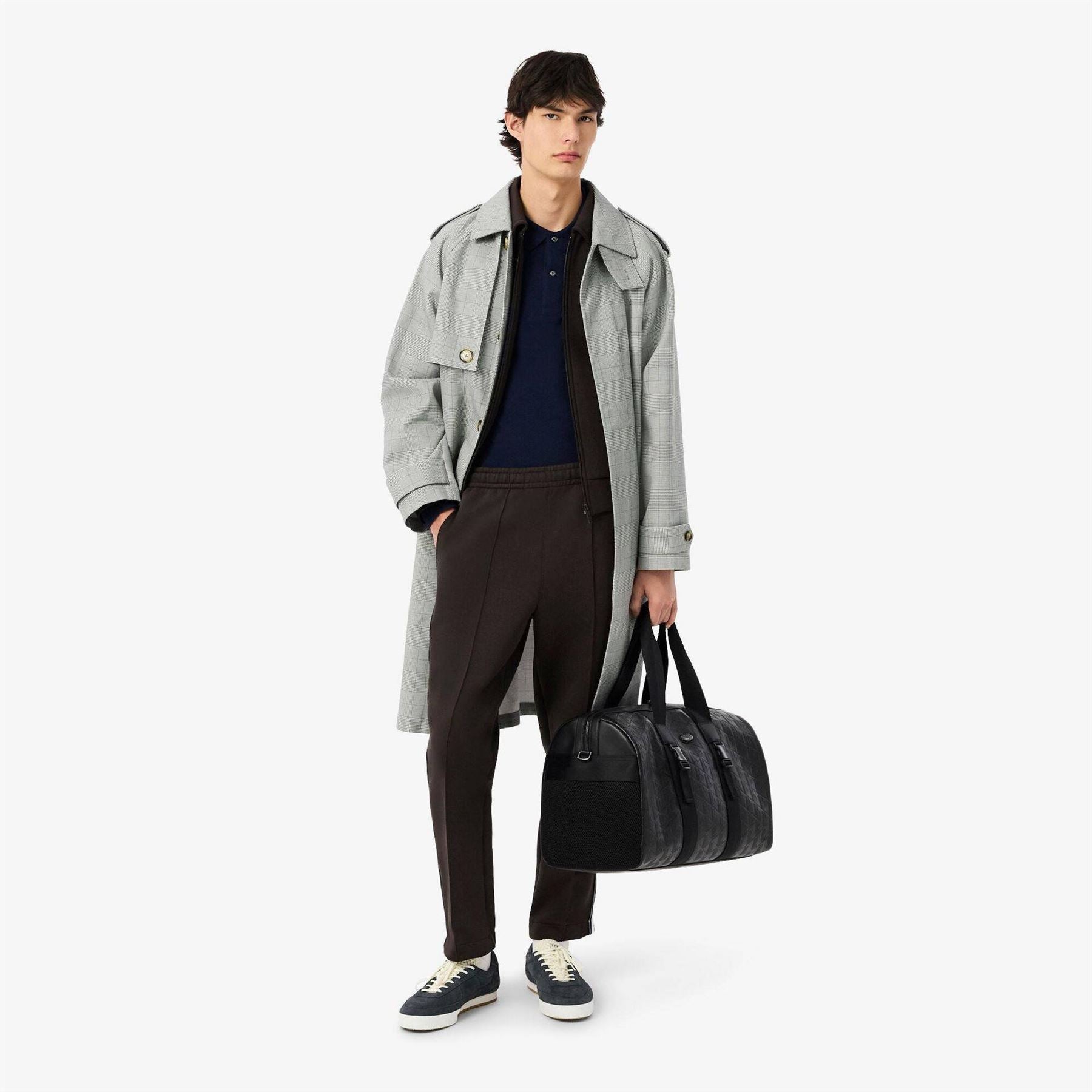 Lacoste Solid Patterned Fitted Cuff Track Pants