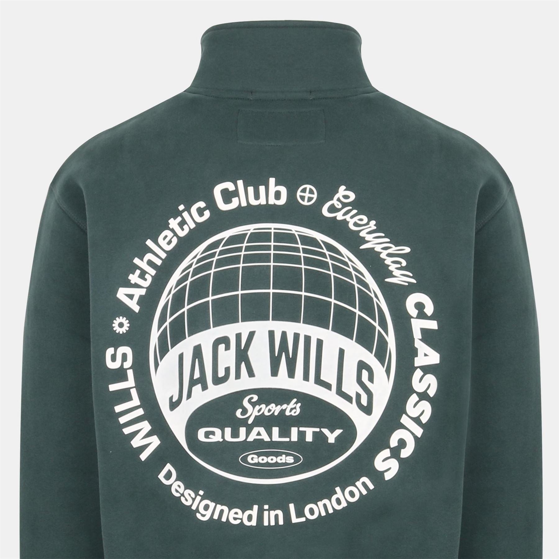 Jack Wills Athletic Cotton Long Sleeve Funnel Neck Oversized Fit quarter Zip Fleece