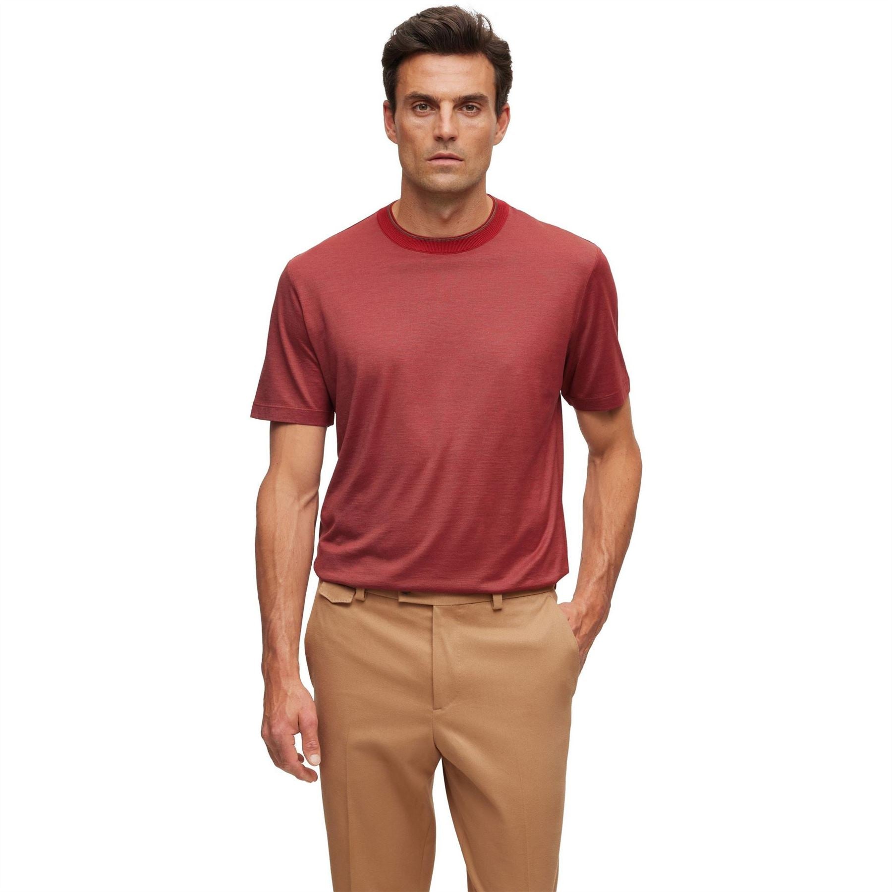 Boss Tesar Mock Neck Regular Fit T-Shirt