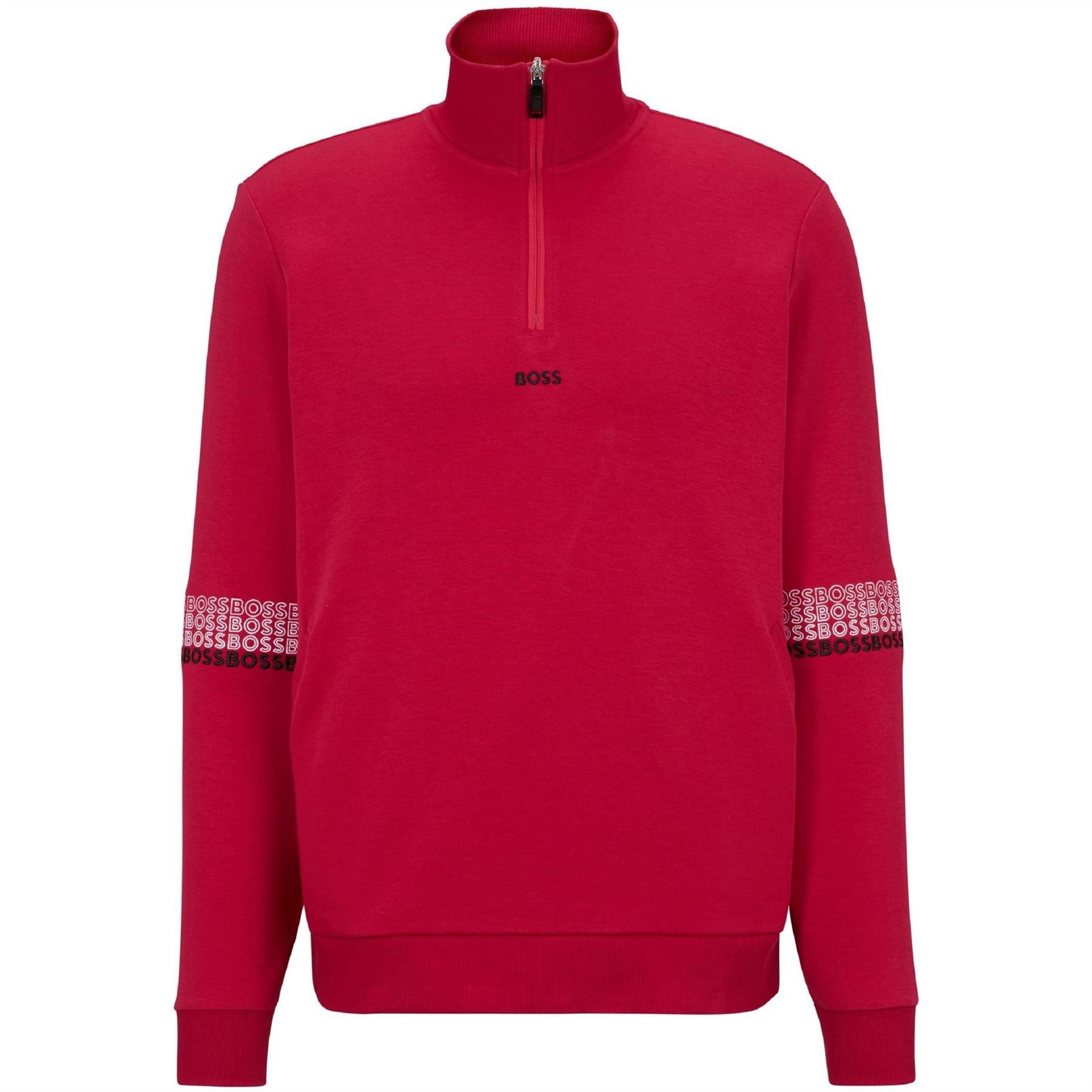 Boss Zip Neck Long Sleeve Sweatshirt