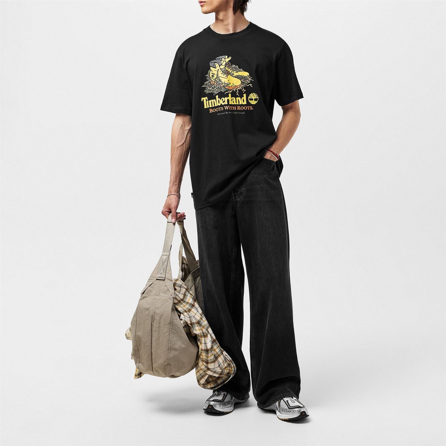 Timberland Regular Fit Vintage Boots with Roots Graphic Print T-Shirt