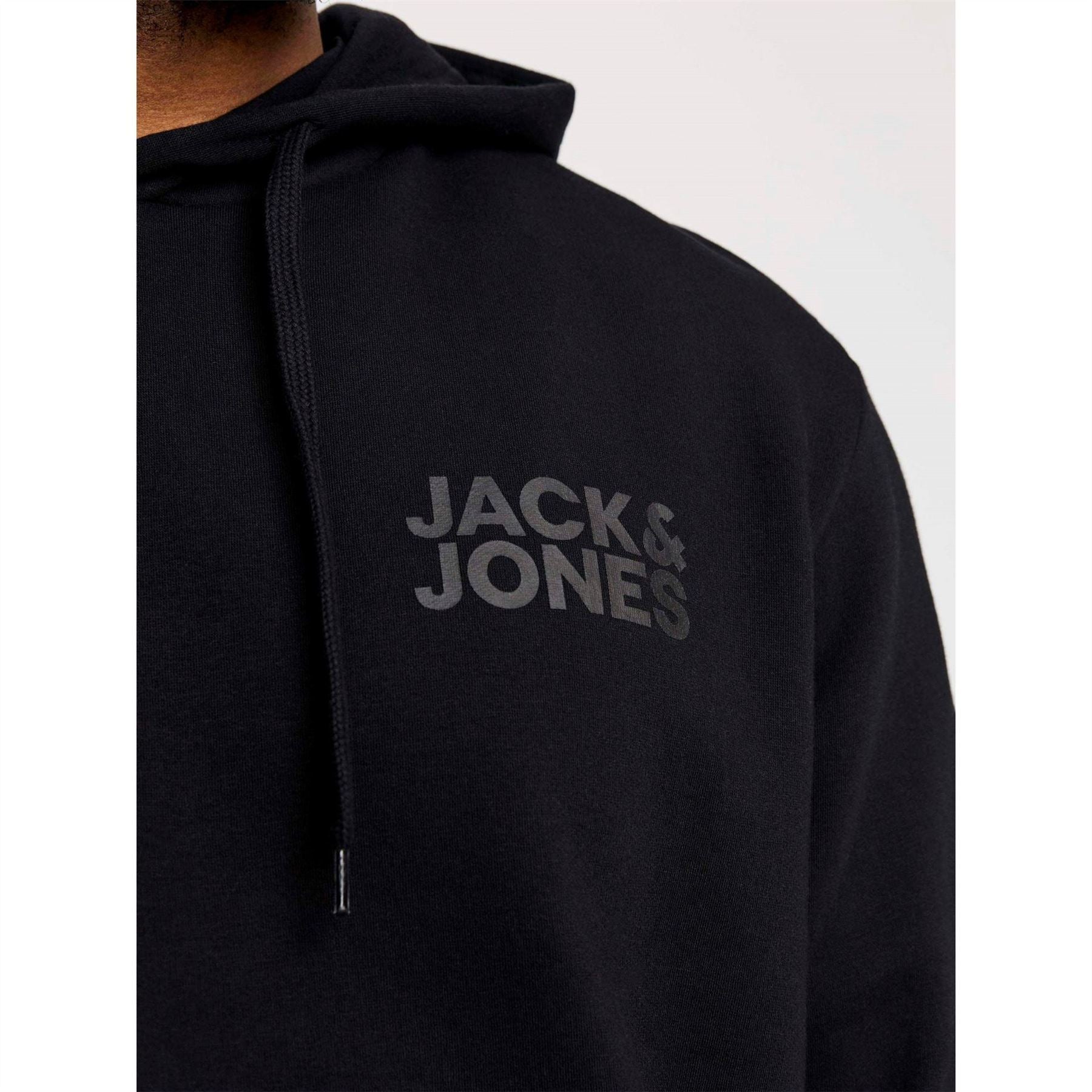 Jack and Jones Logo Hooded Neck Kangaroo Pocket Sweatshirt