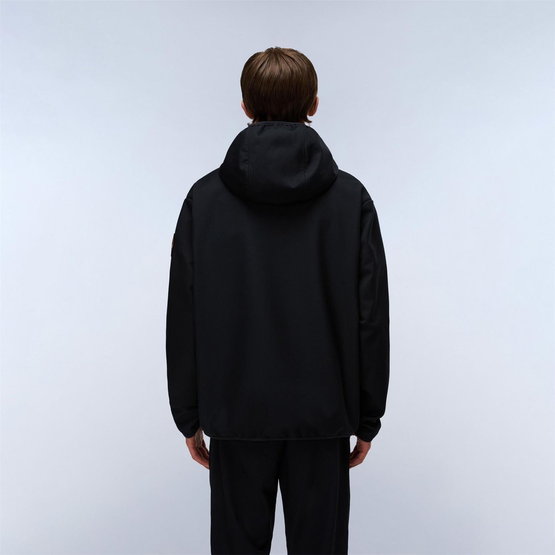 Napapijri Solid Patterned Hooded Zipped Pocket Logo Badge Rain Jacket