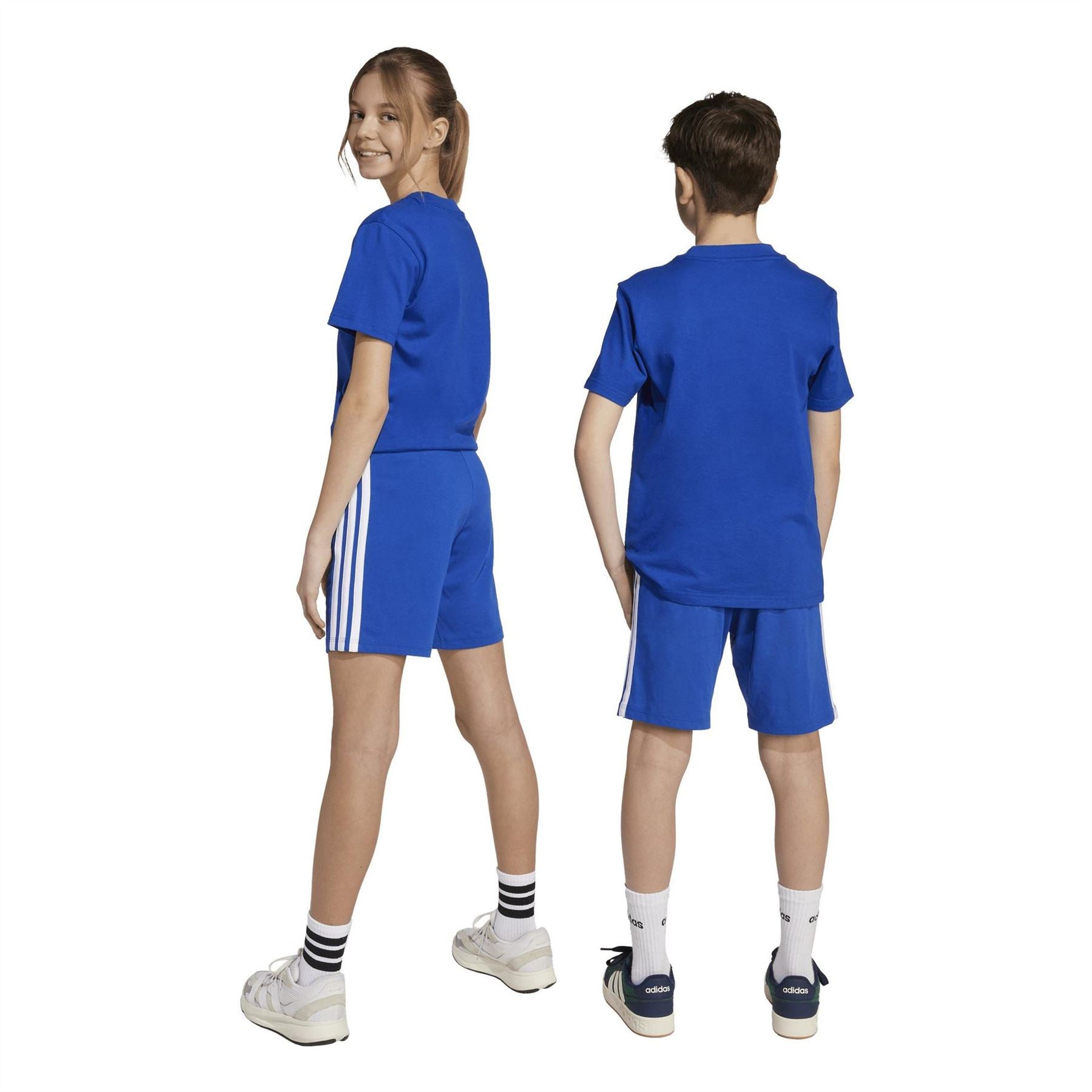 adidas Essentials 3 Stripe Jersey Short Juniors