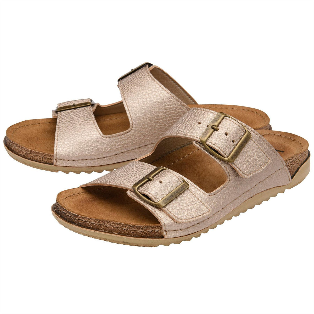 Lotus Shoes Rome Textured Open Toe Slide Sandals