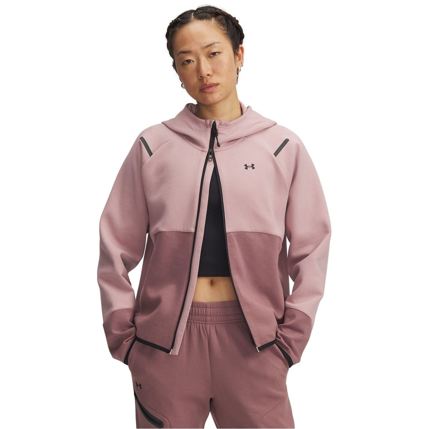 Under Armour Unstoppable Hooded Full Zipper Solid Patterned Sweat Jacket