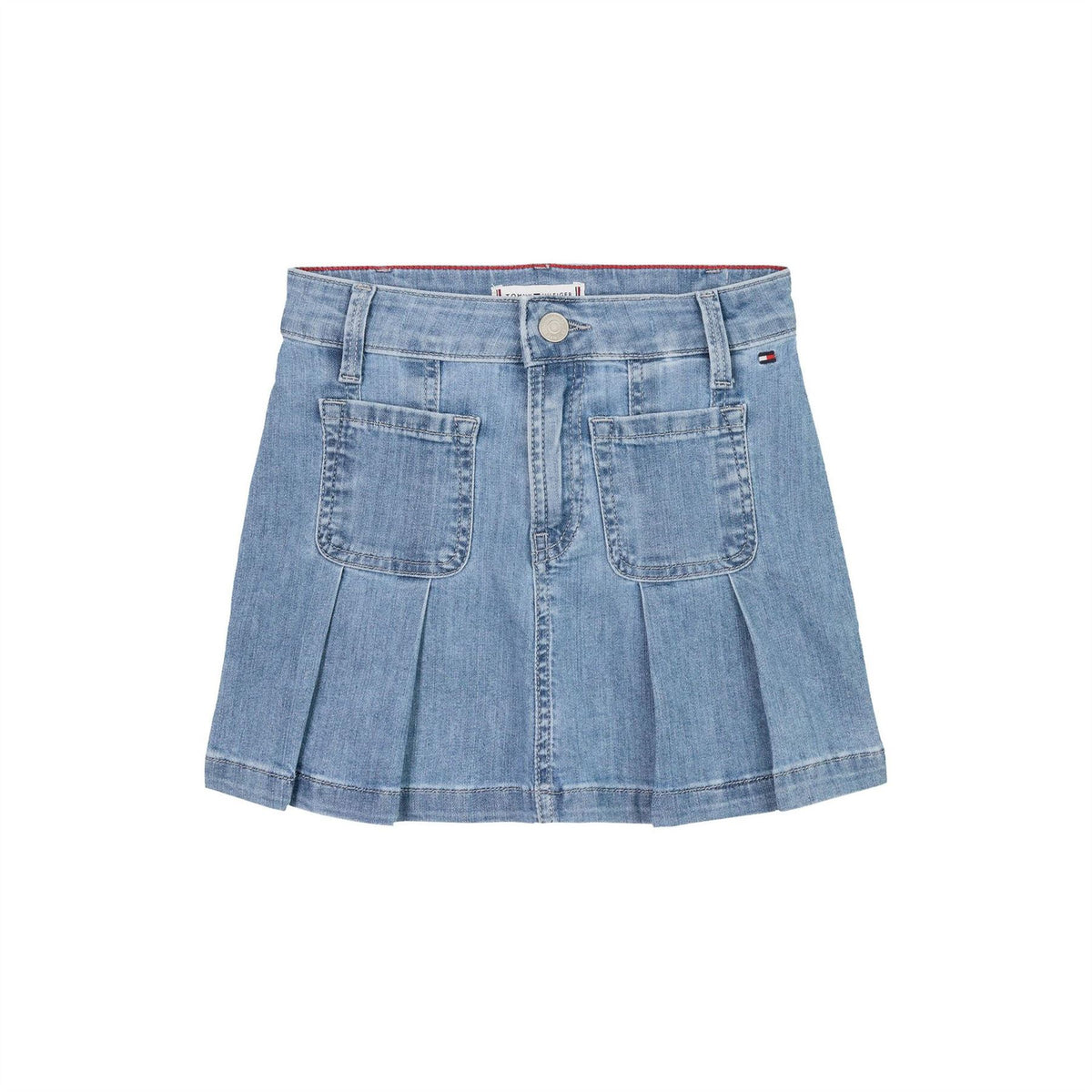 Tommy Hilfiger Pleated Denim Skirt