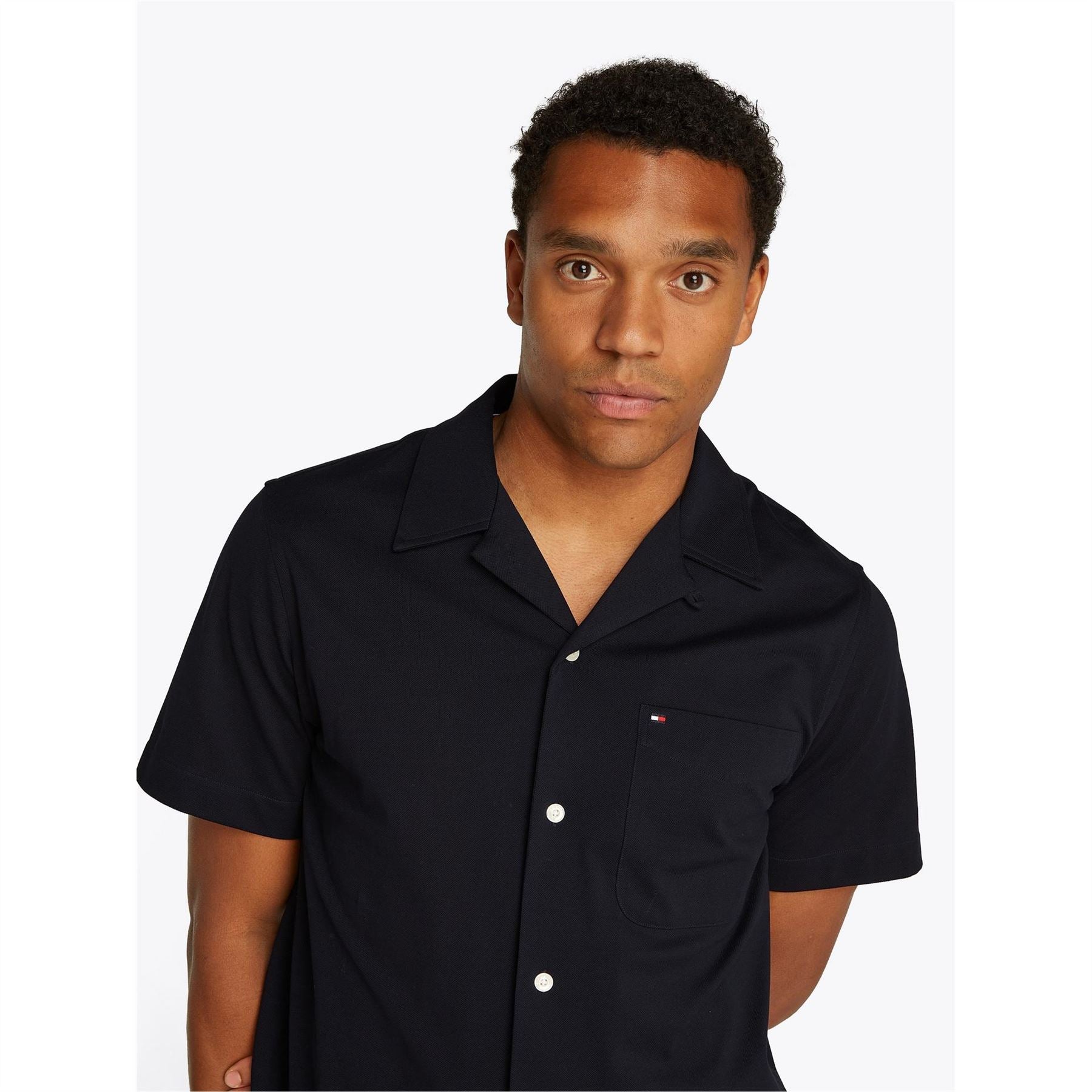 Tommy Hilfiger Knitted Short Sleeve Plain Shirt
